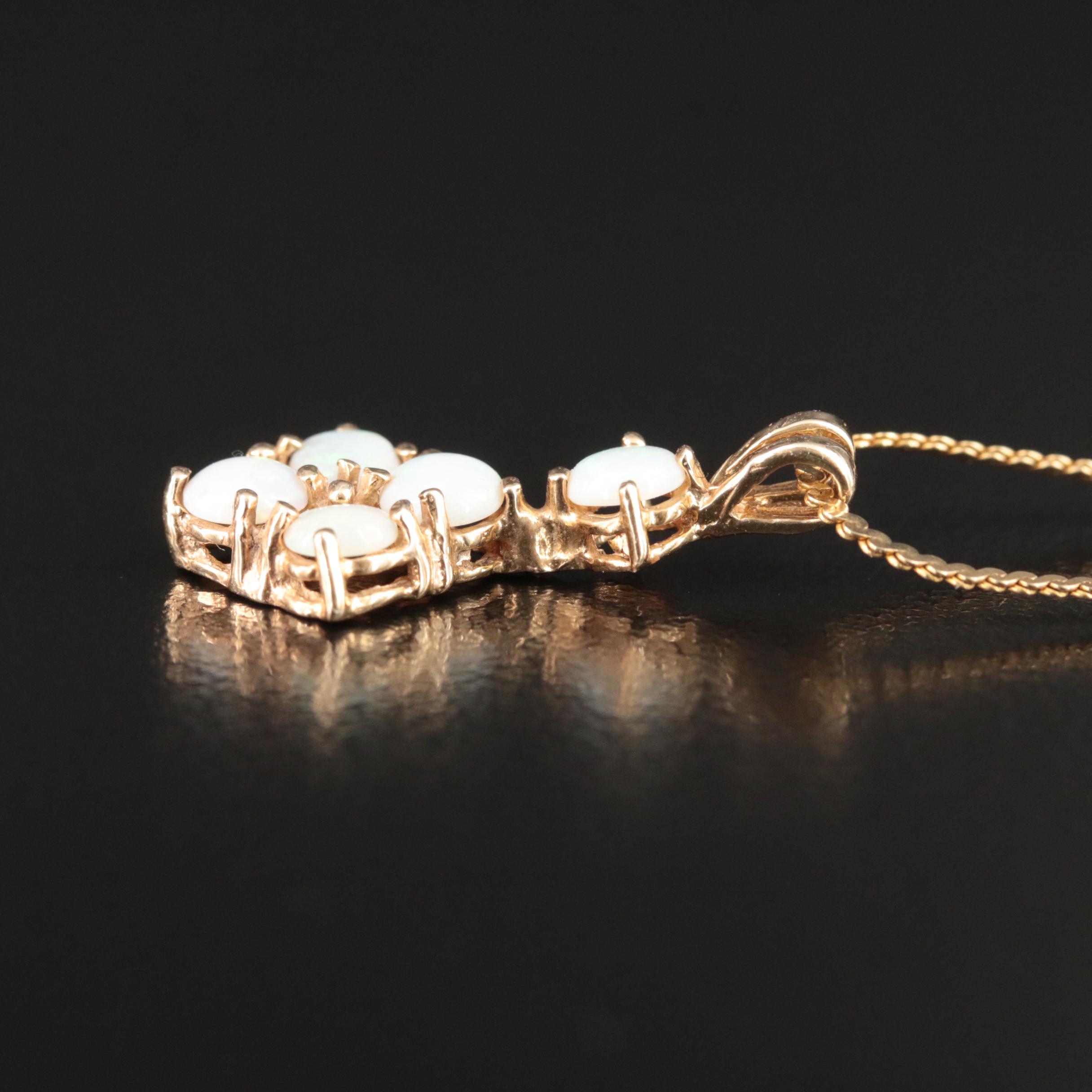 14K Opal Pendant Necklace