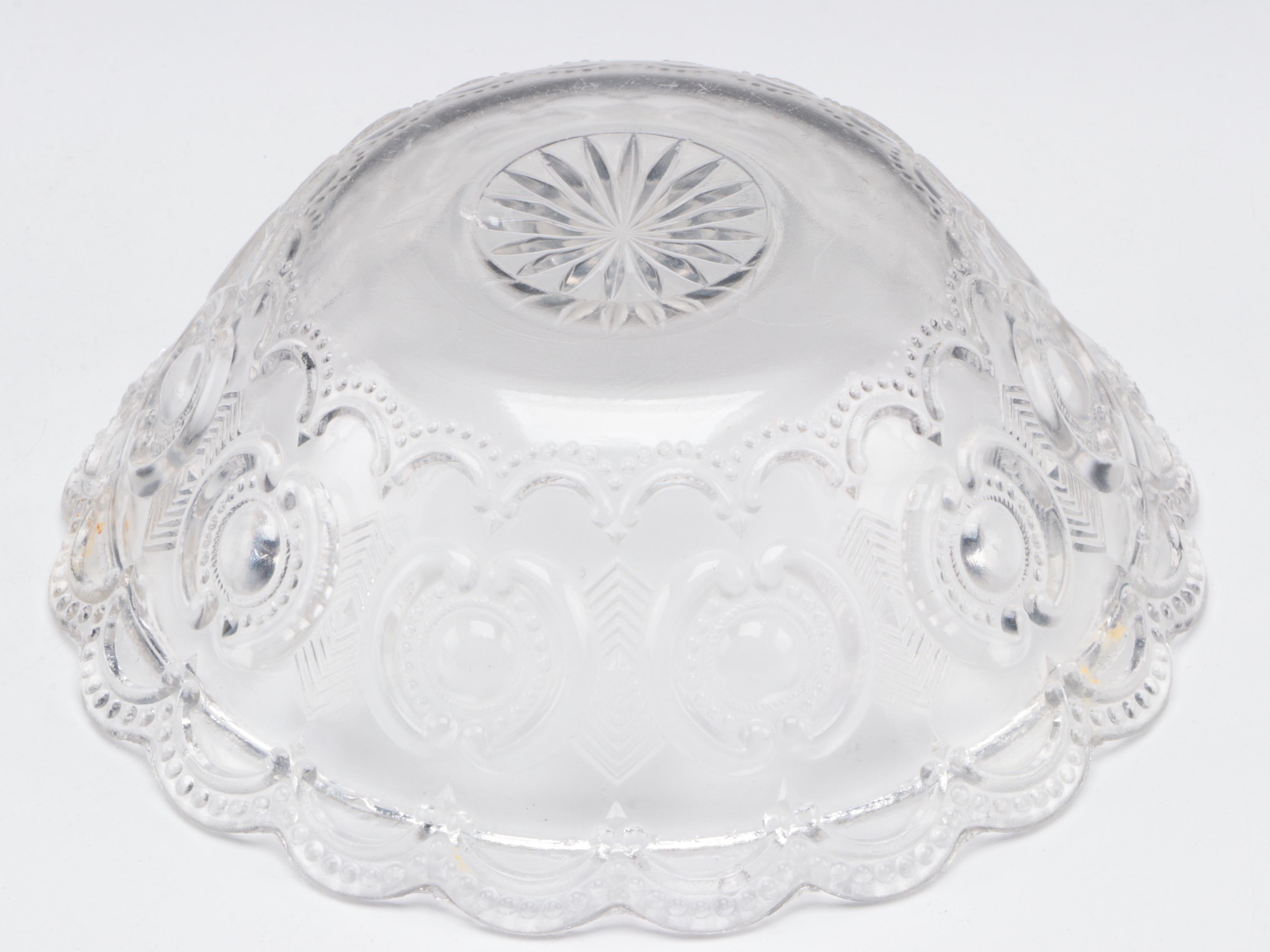 Cut Glass Basketweave Pitcher and Other Glass Tableware, Early to Mid-20th C.