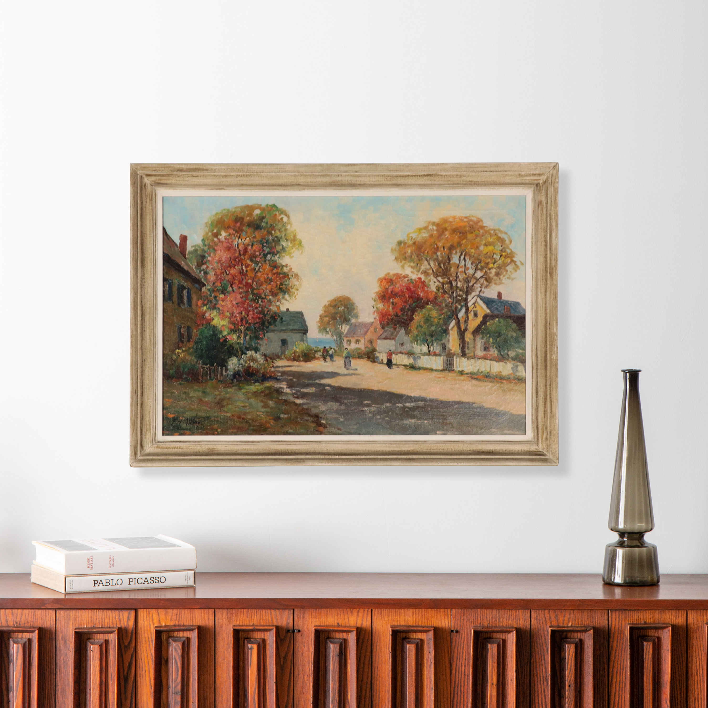F. H. McKay Coastal Town Oil Painting "Autumn in the Village"