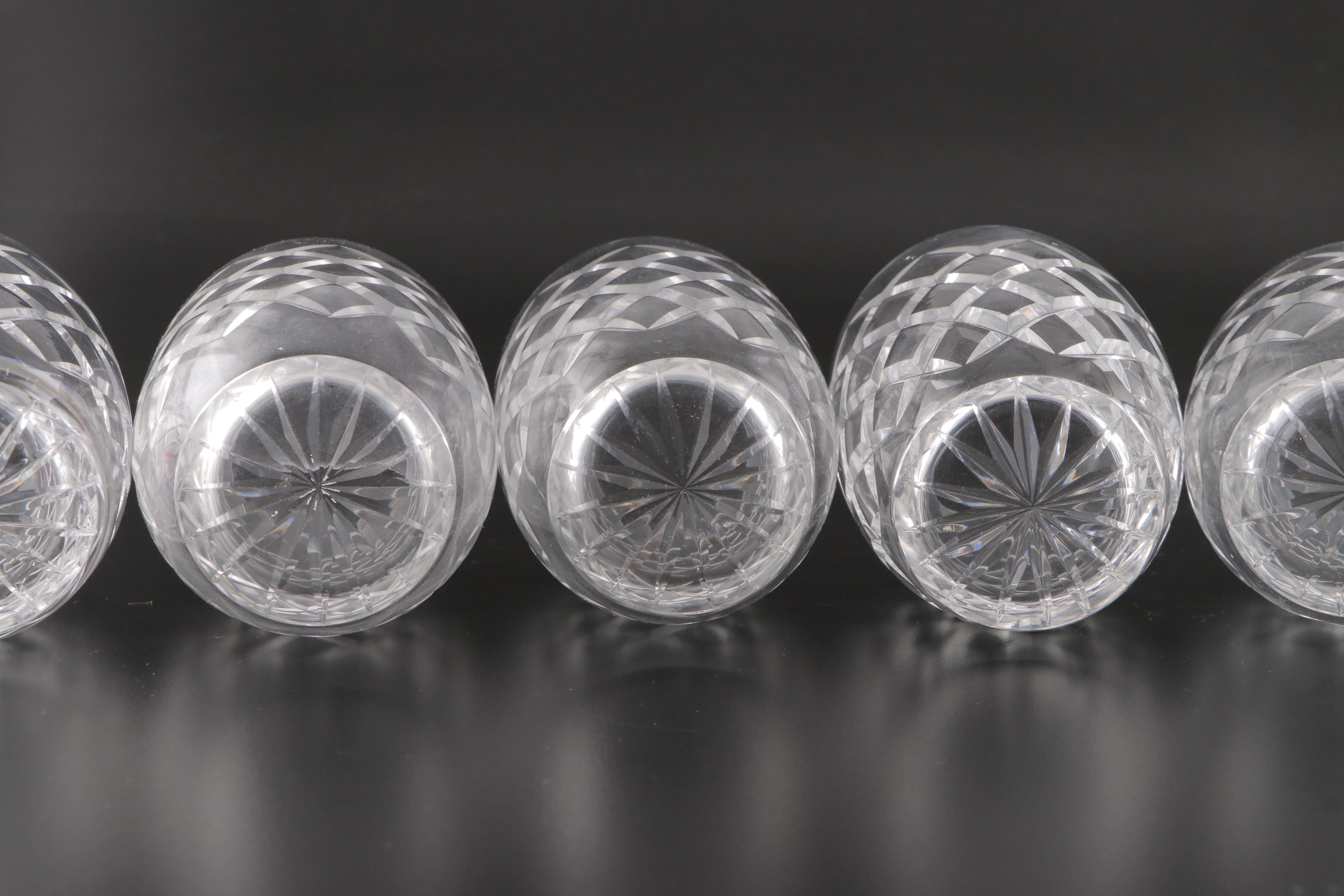 Cut Glass Sherry Glasses and Juice Tumblers