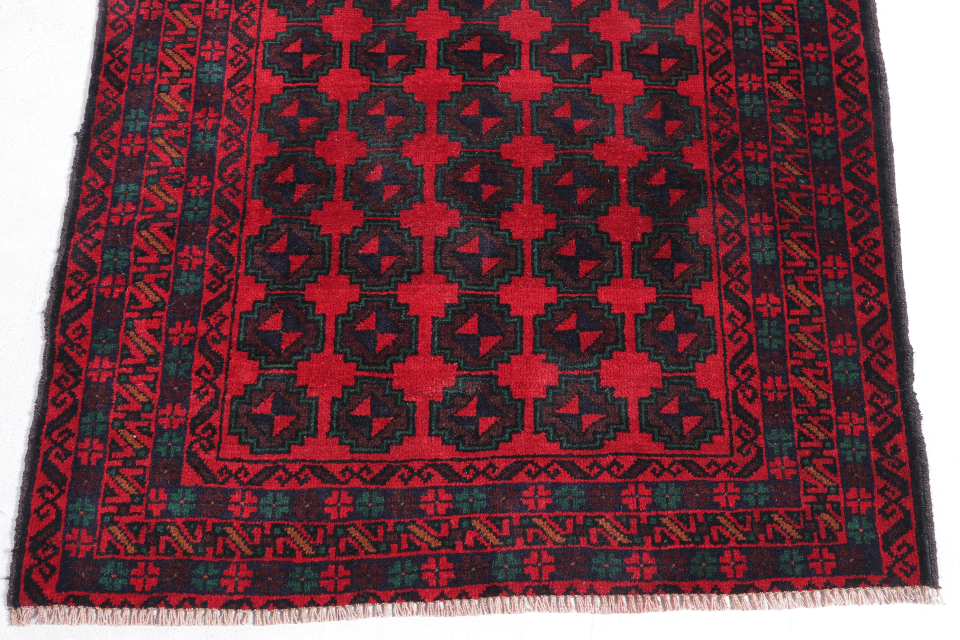 3' x 4'10 Hand-Knotted Afghan Turkmen Style Baluch Accent Rug