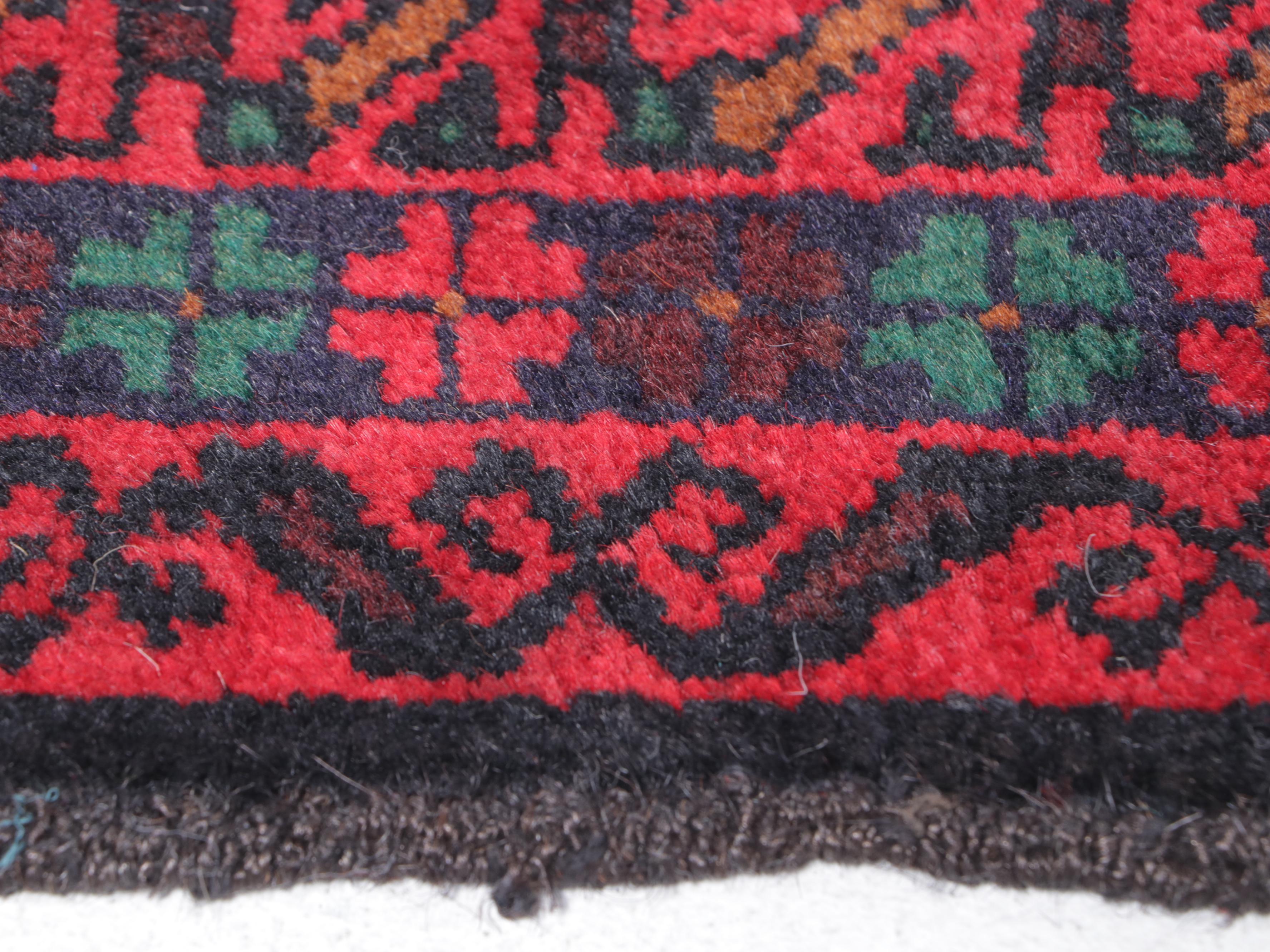 3' x 4'10 Hand-Knotted Afghan Turkmen Style Baluch Accent Rug