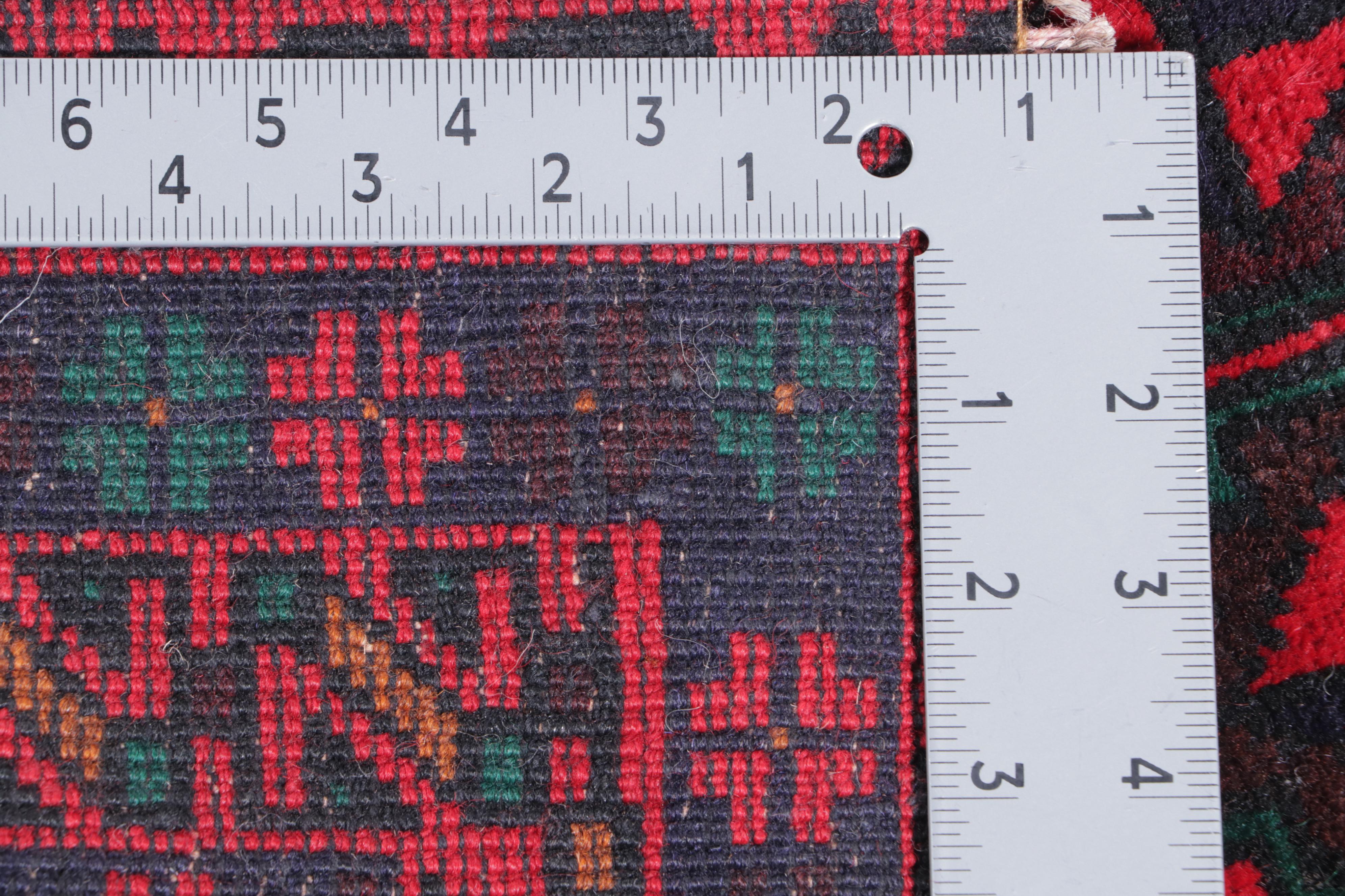 3' x 4'10 Hand-Knotted Afghan Turkmen Style Baluch Accent Rug