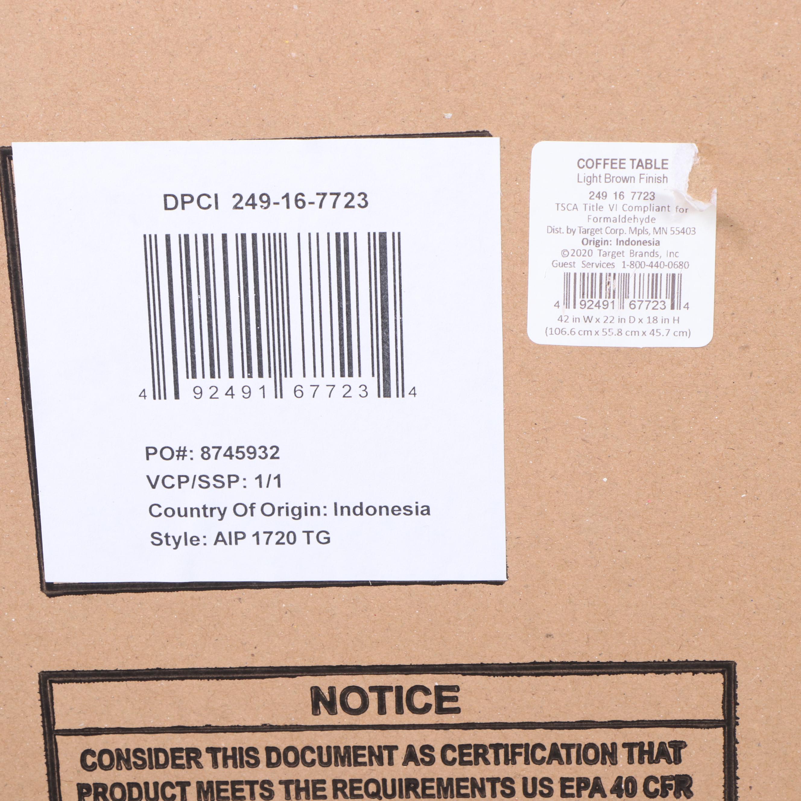 Opalhouse Tachuri Coffee Table in Light Brown Finish