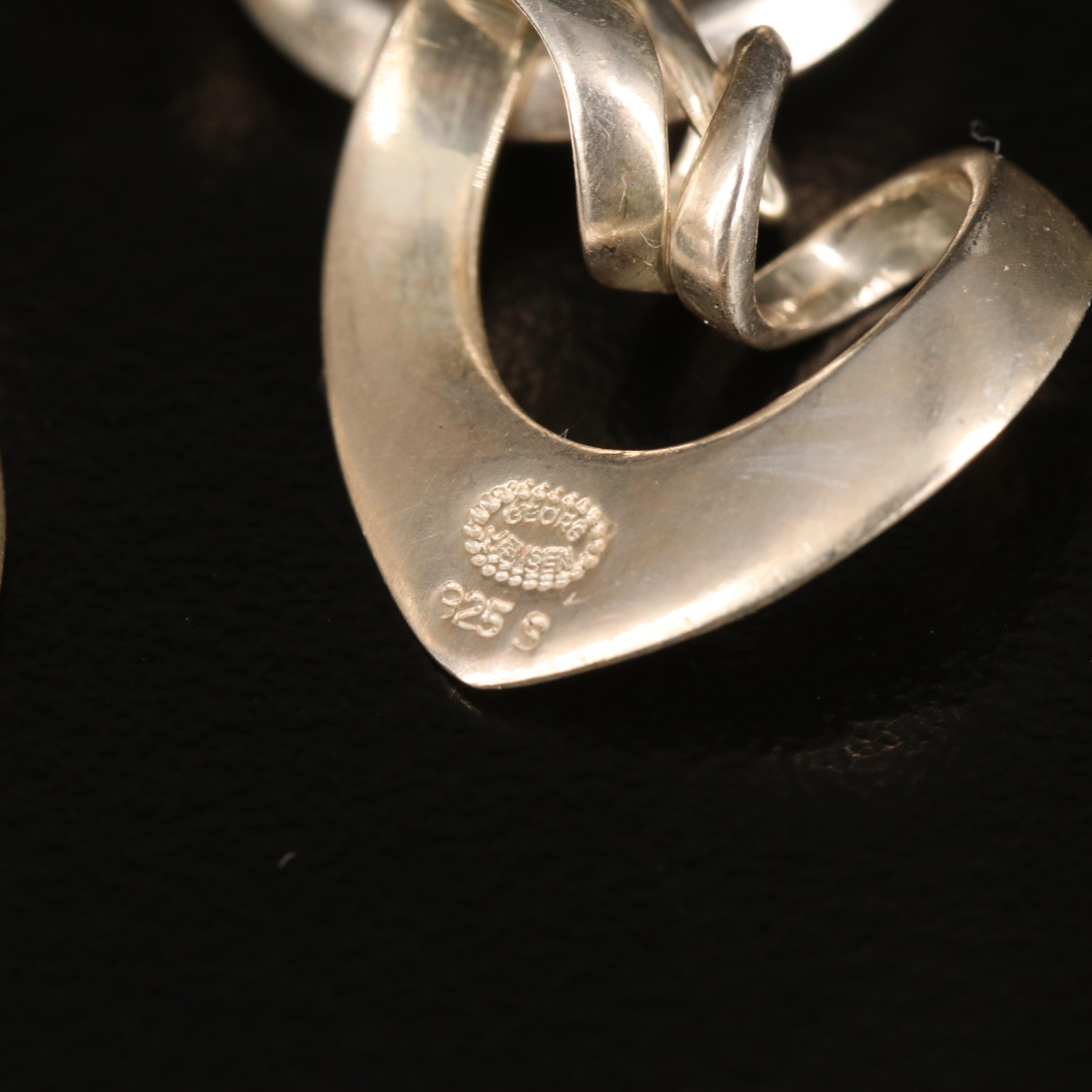 Georg Jensen Sterling Heart Earrings with 10K Accents