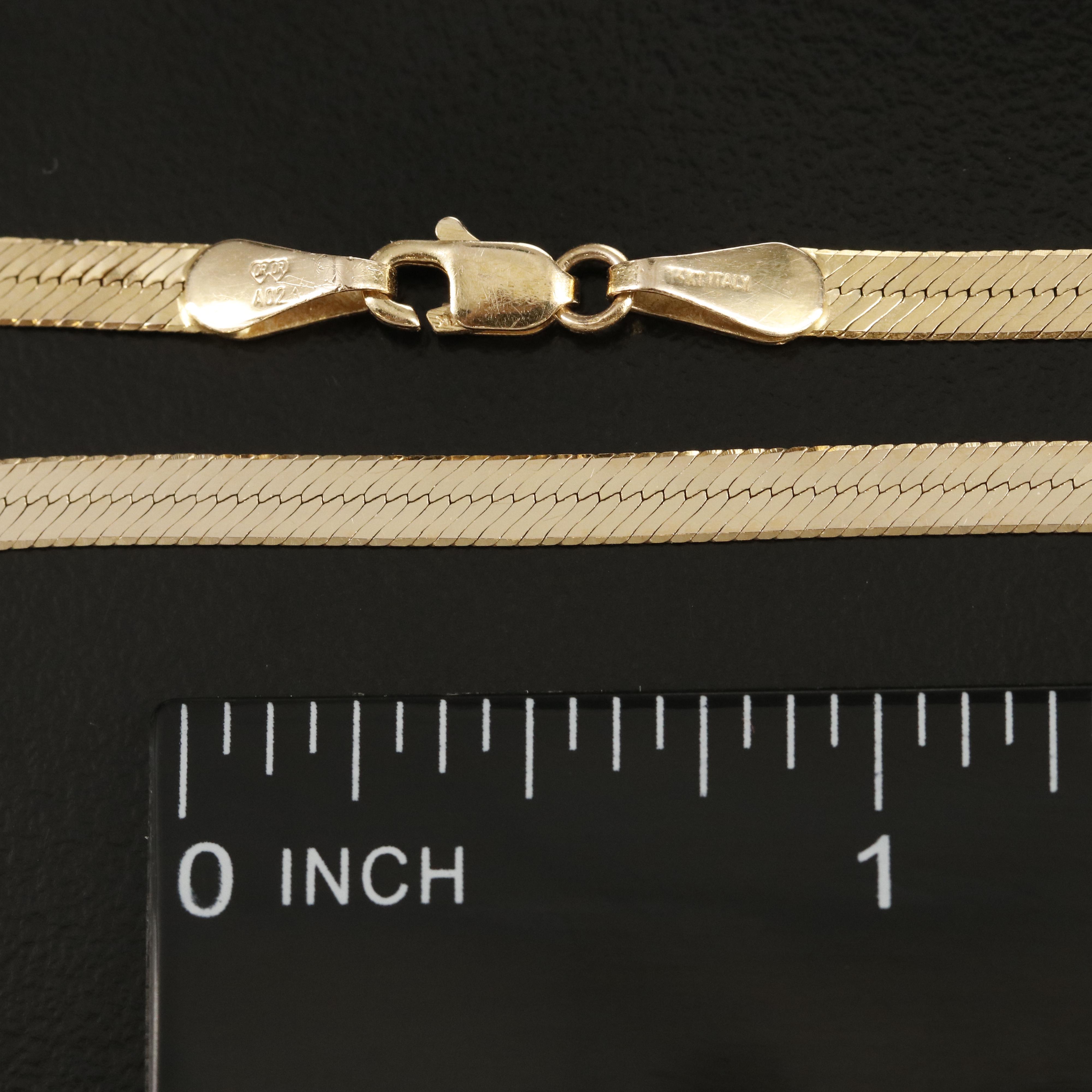 Italian 14K Herringbone Necklace