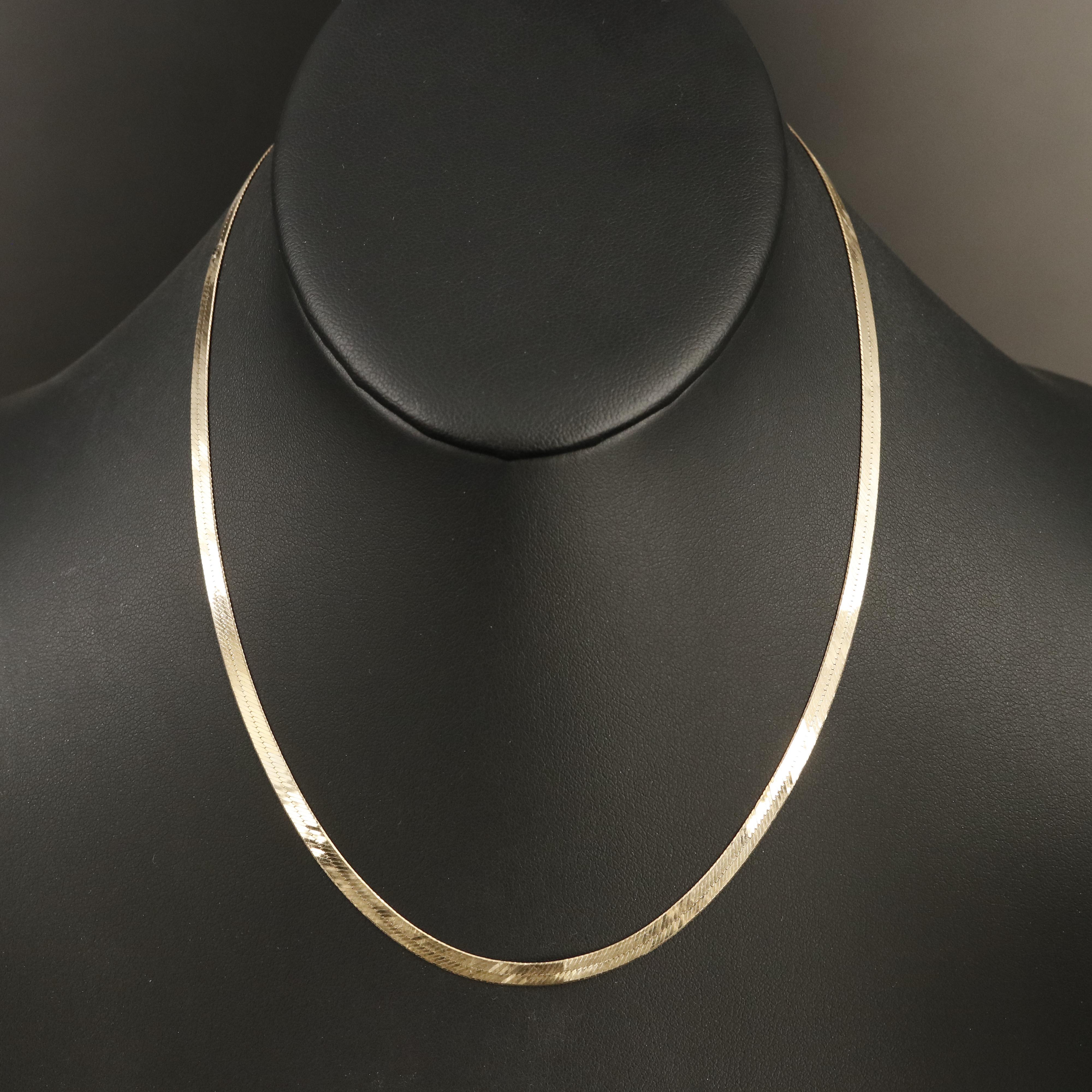 Italian 14K Herringbone Necklace