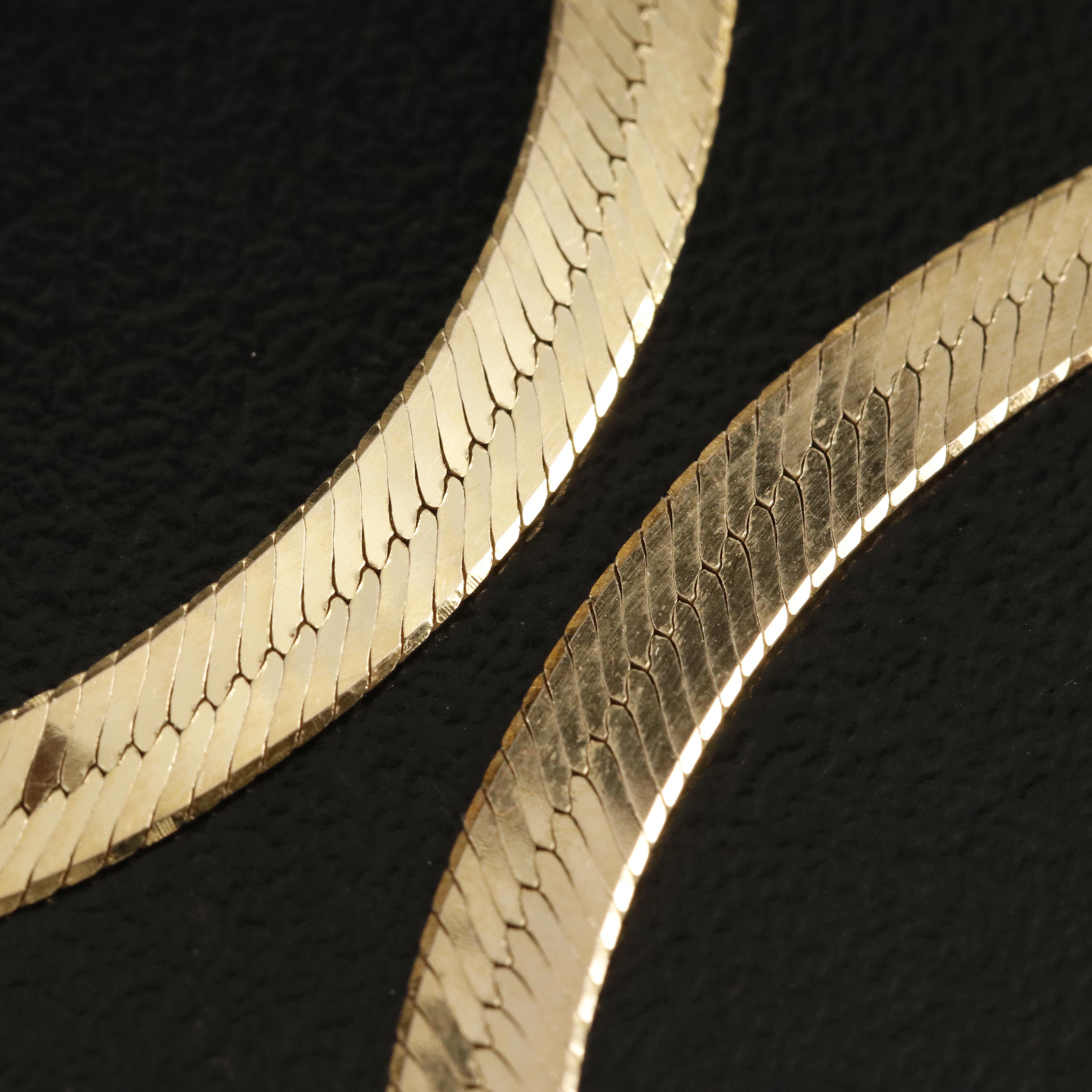 Italian 14K Herringbone Necklace