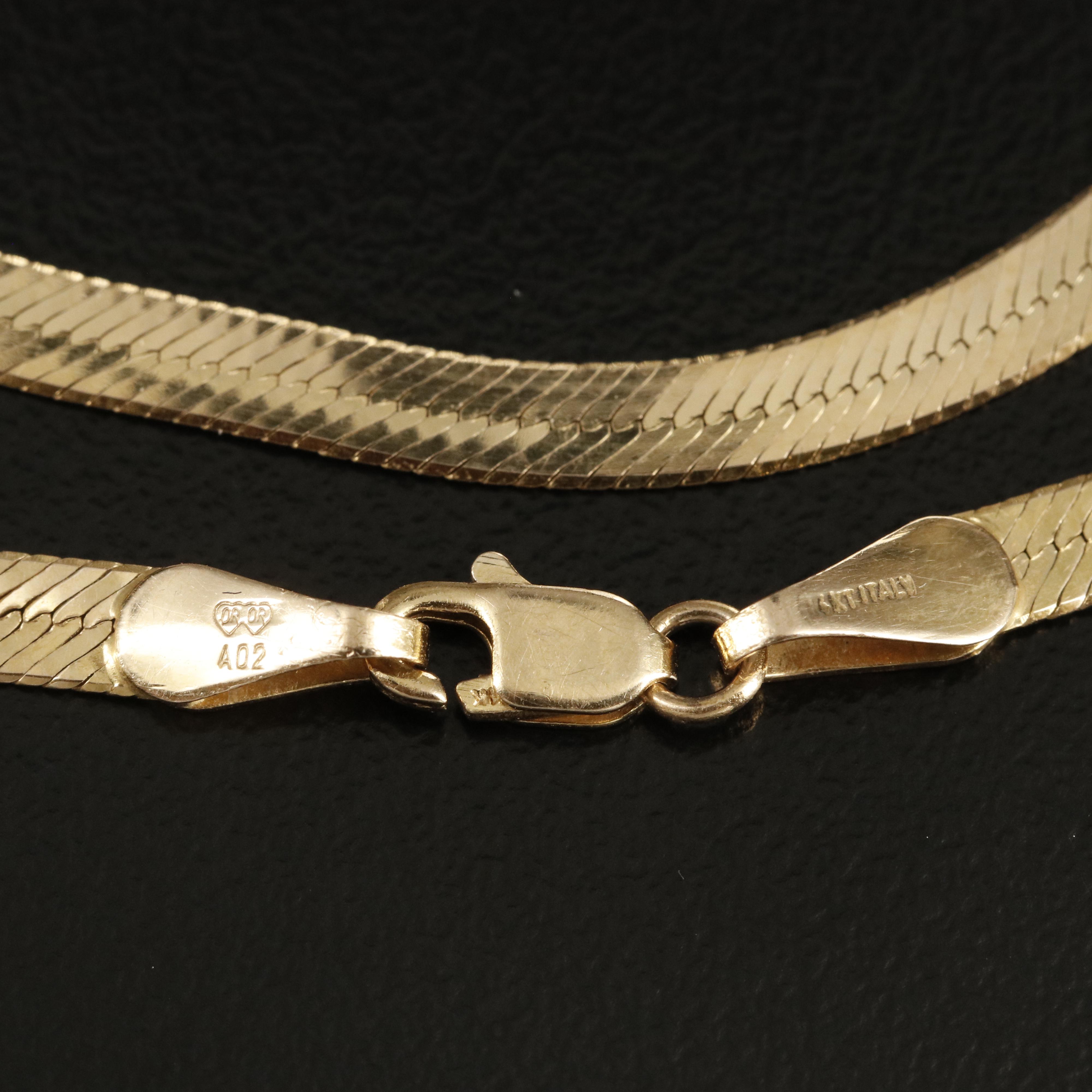 Italian 14K Herringbone Necklace