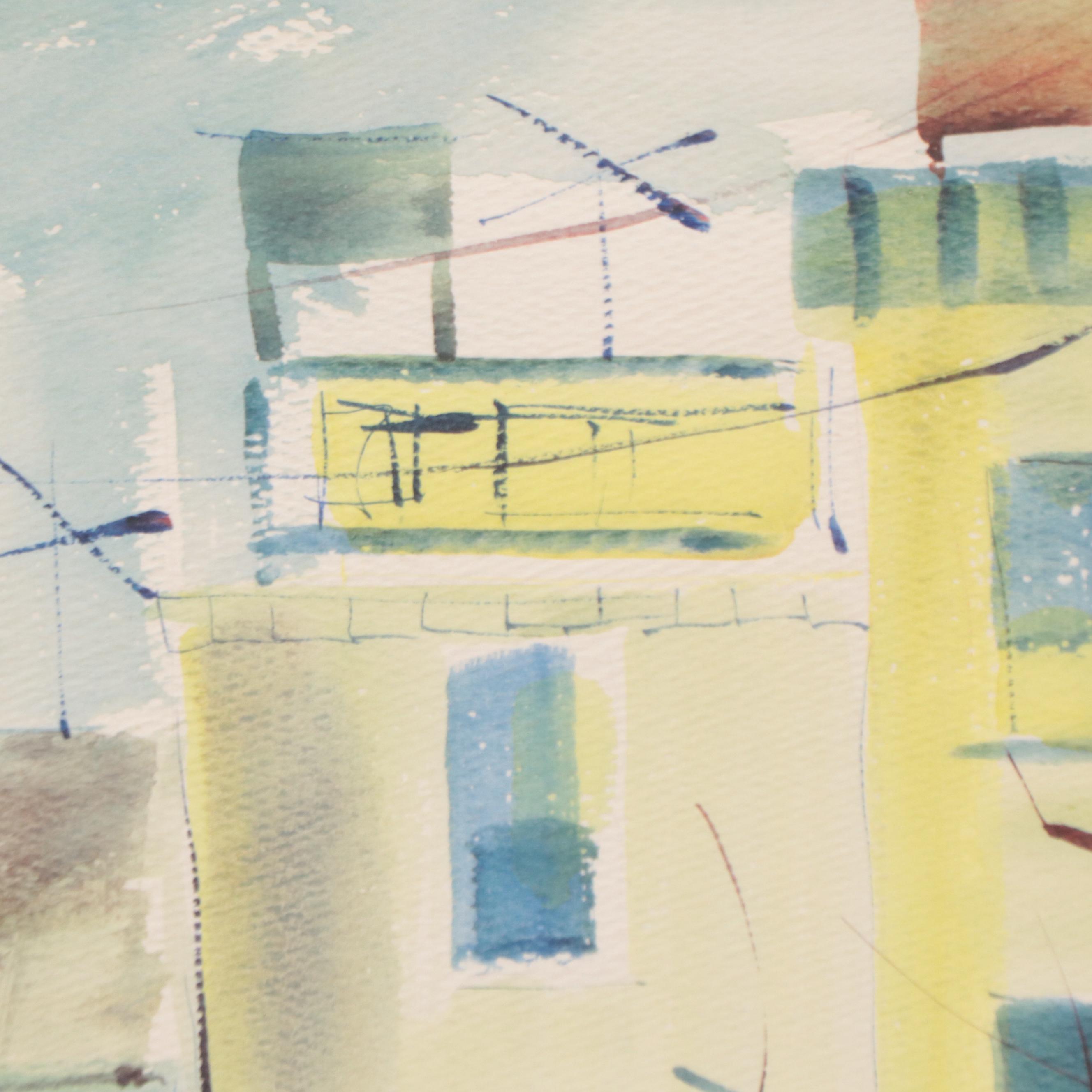 Watercolor Painting of Cityscape