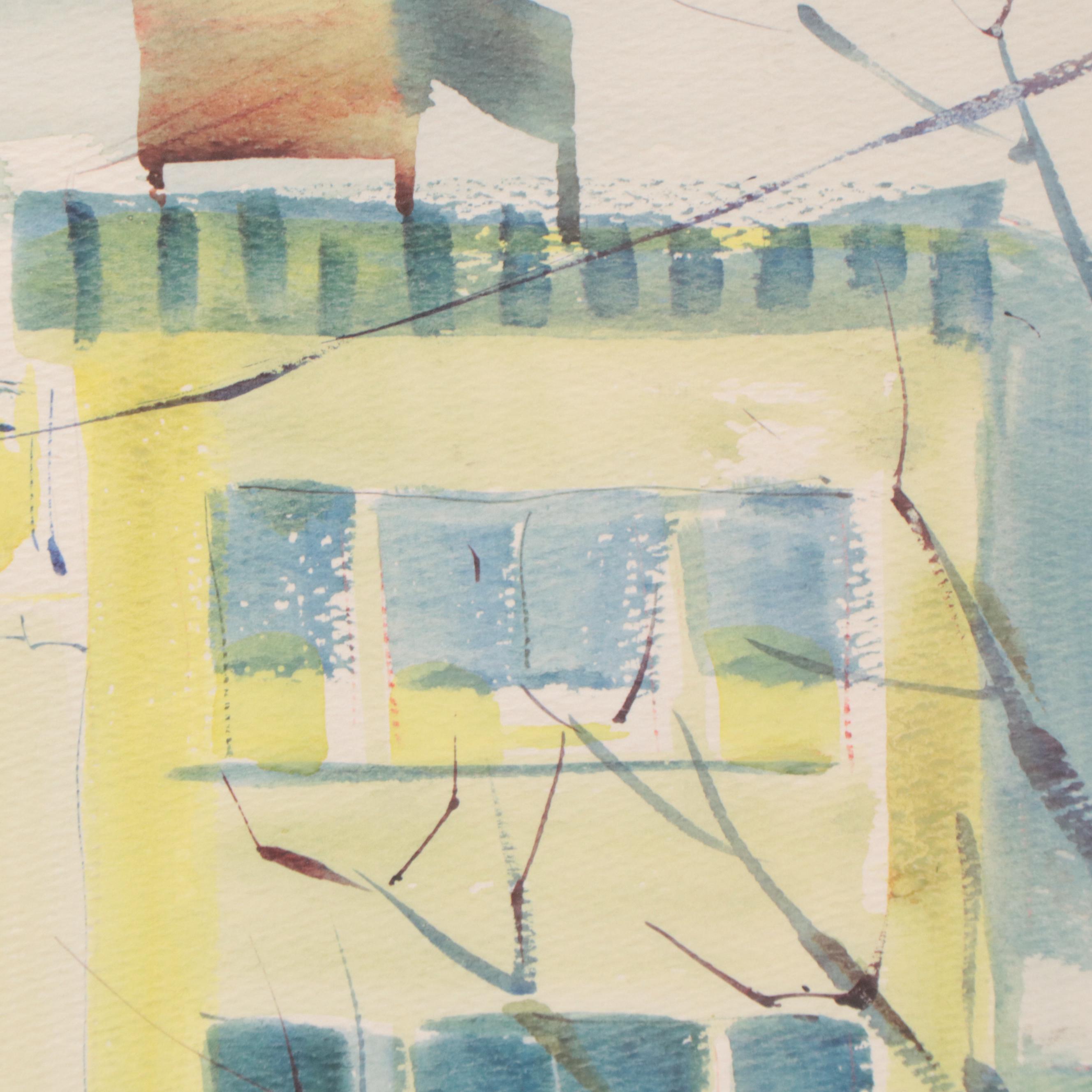 Watercolor Painting of Cityscape