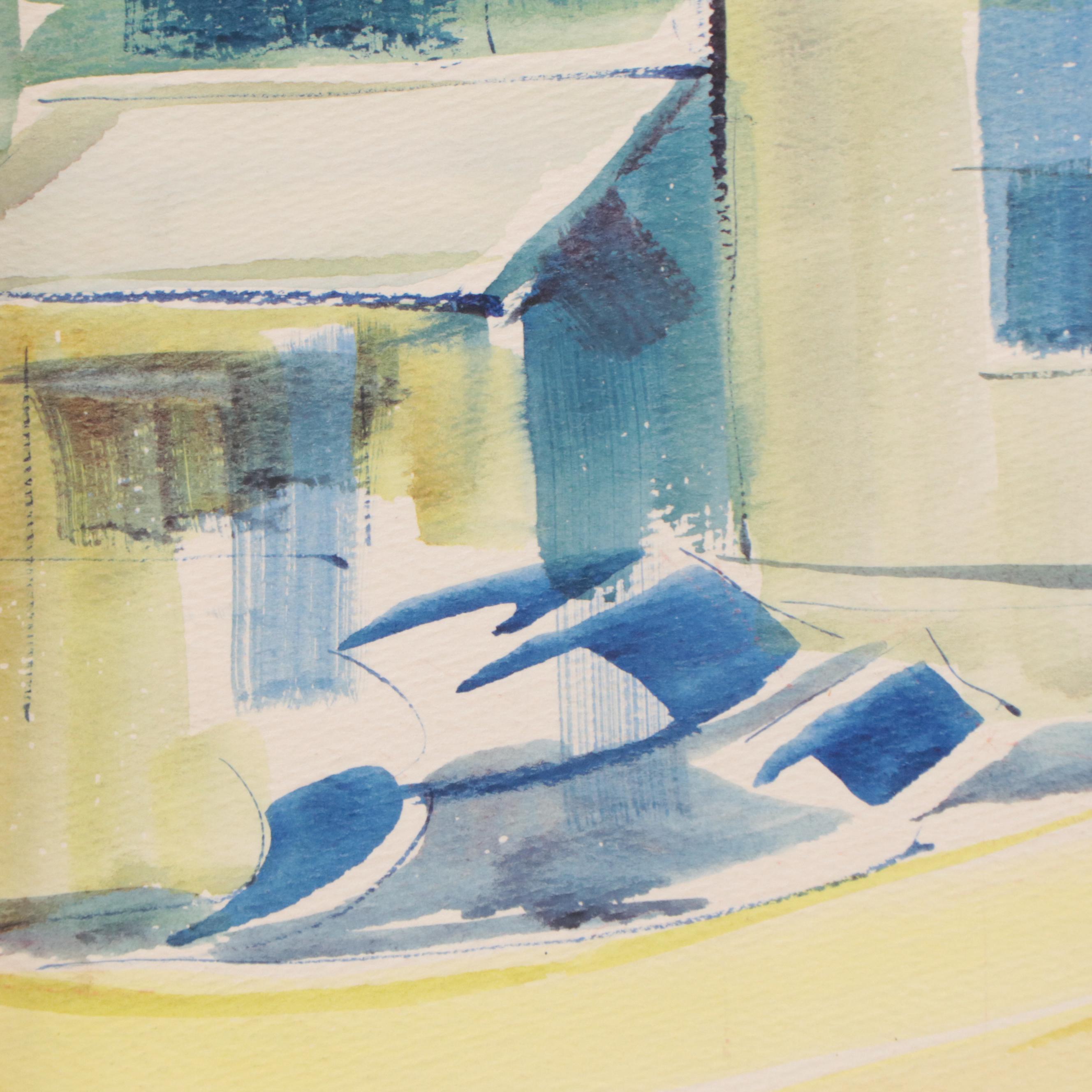 Watercolor Painting of Cityscape