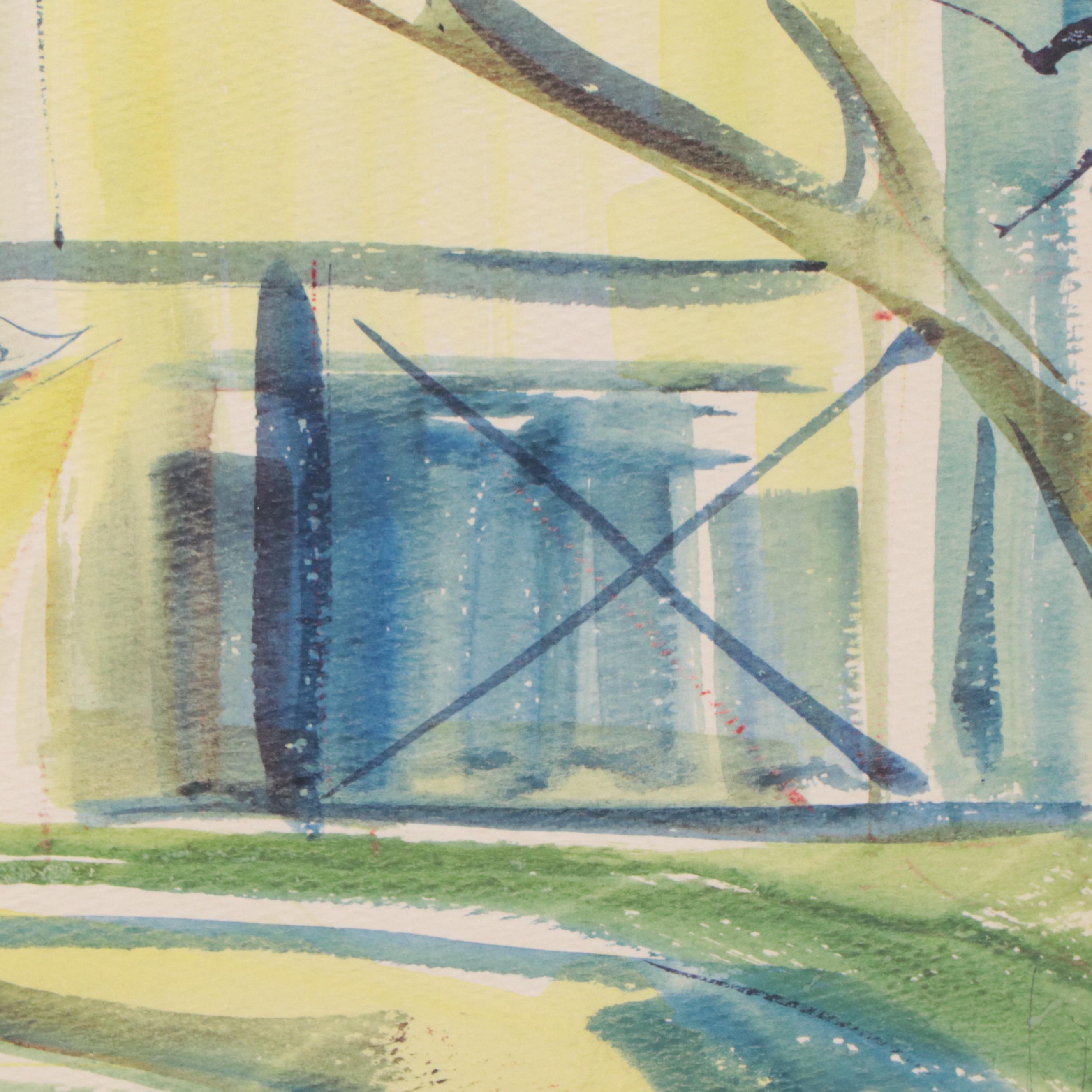 Watercolor Painting of Cityscape