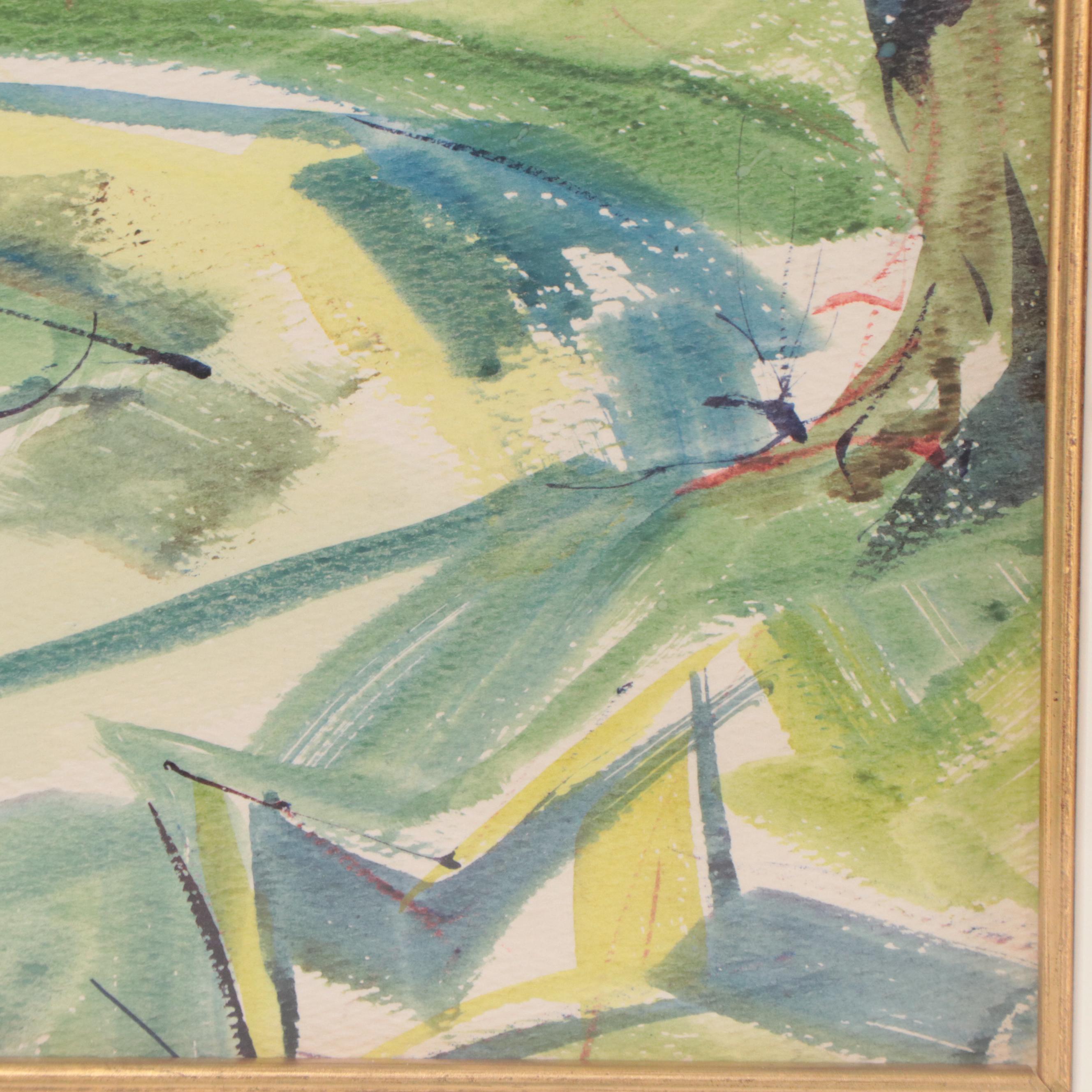 Watercolor Painting of Cityscape