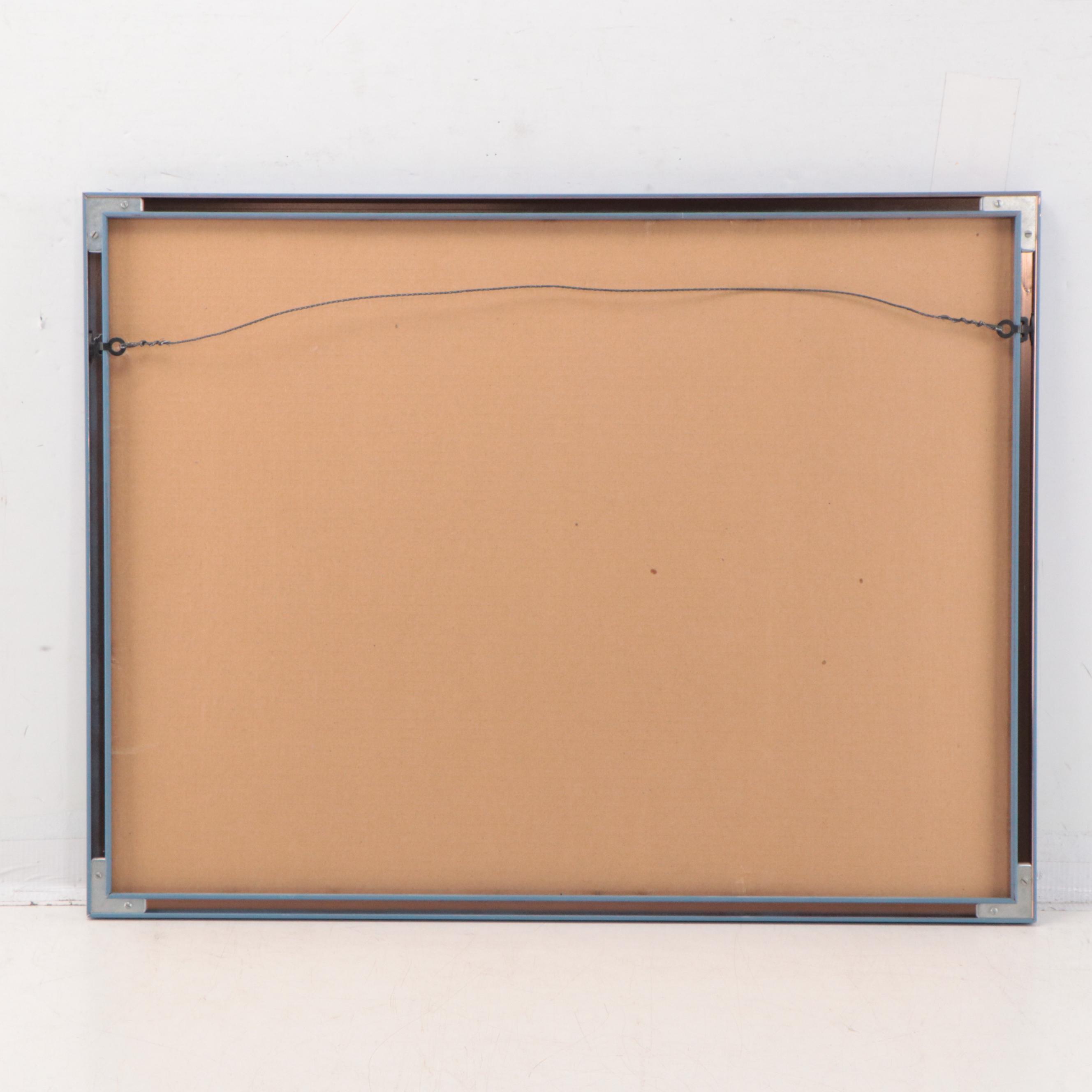 Watercolor Painting of Ocean Wave With Inscribed Verse "Longing"