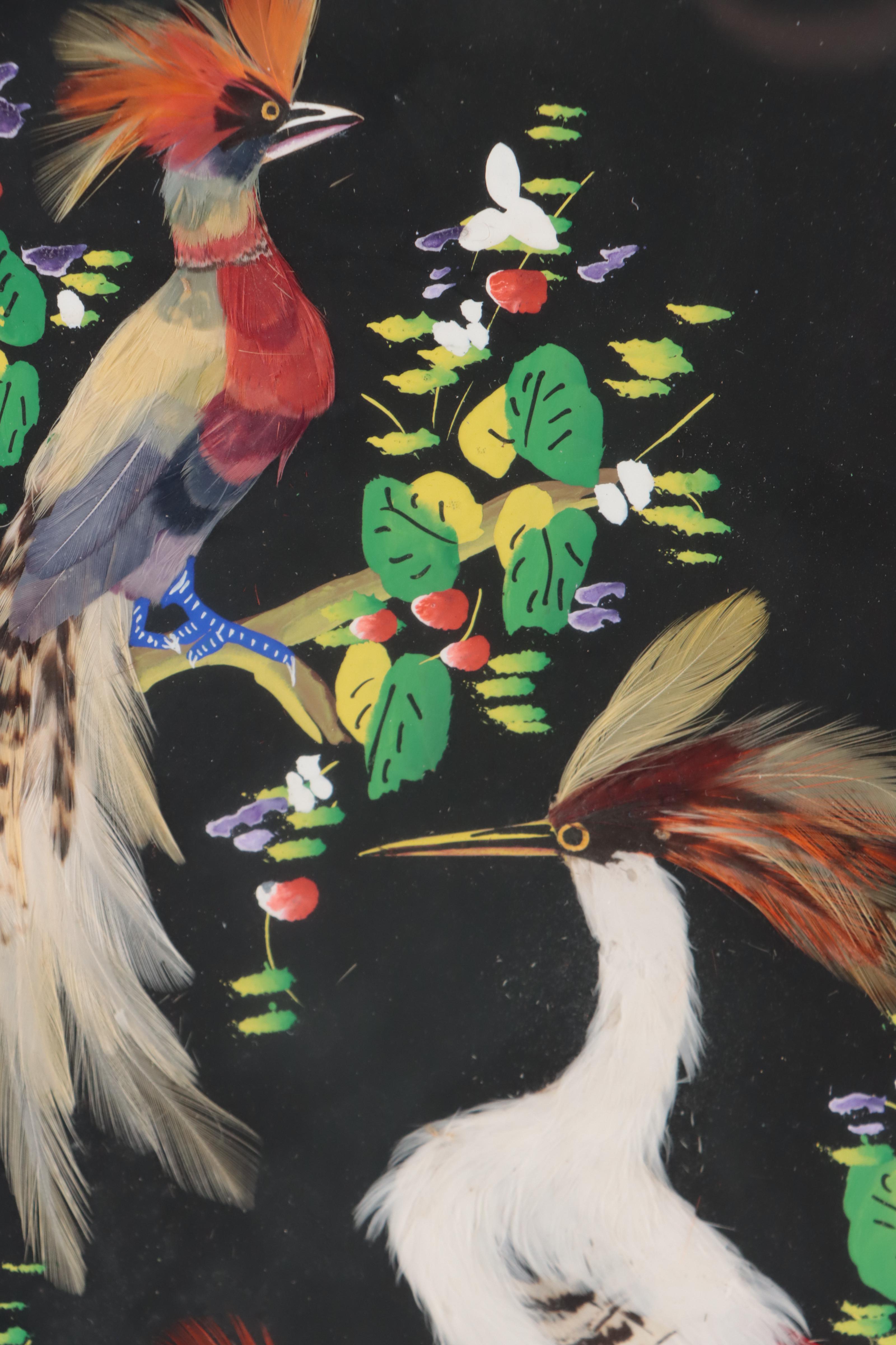 Mixed Media Folk Art Paintings of Birds
