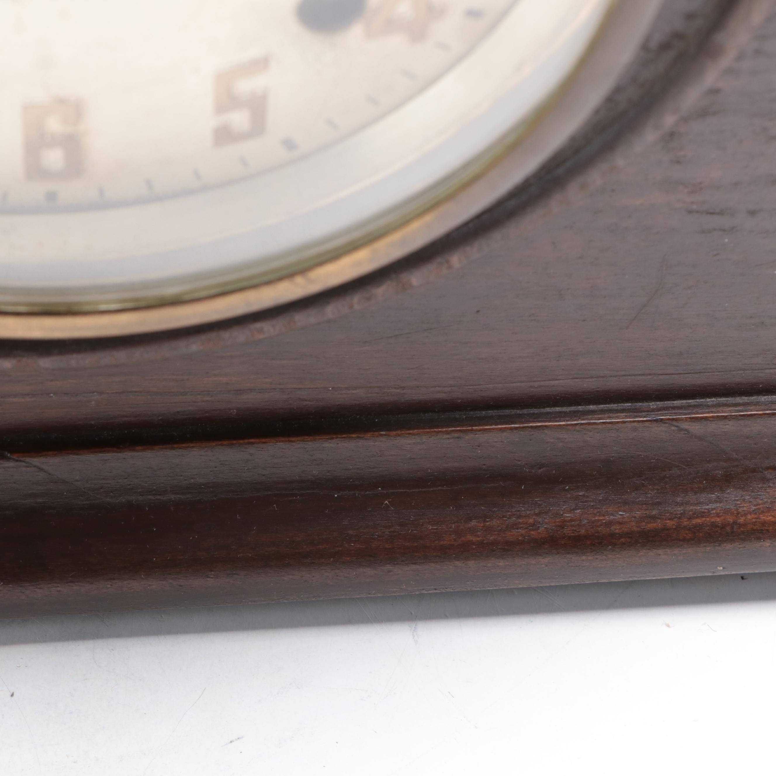 New Haven Clock Co. Mahogany Tambour Clock, Mid-20th Century