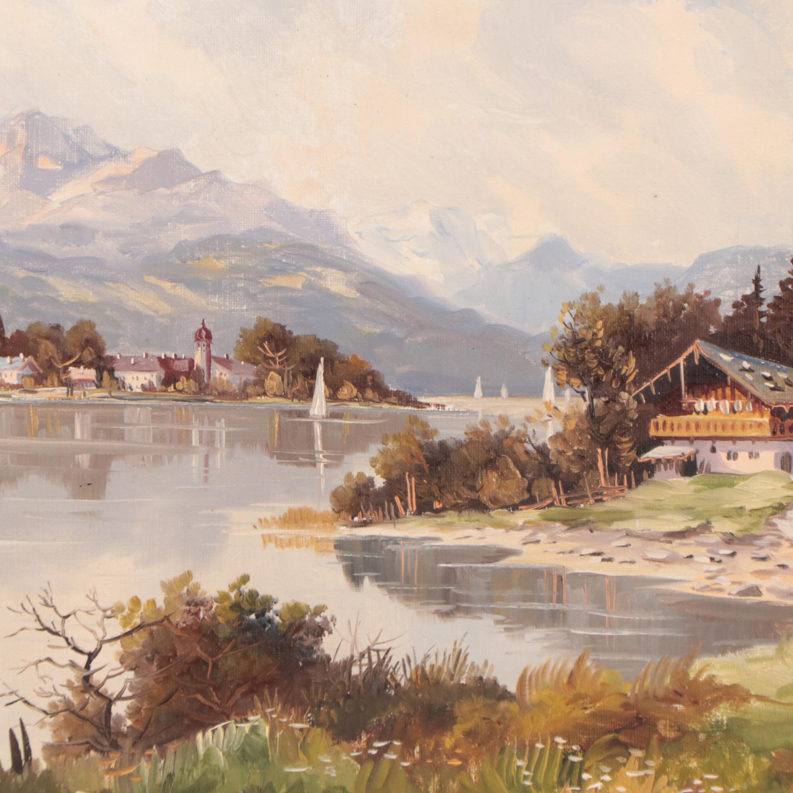 Oil Painting of Mountainous Landscape