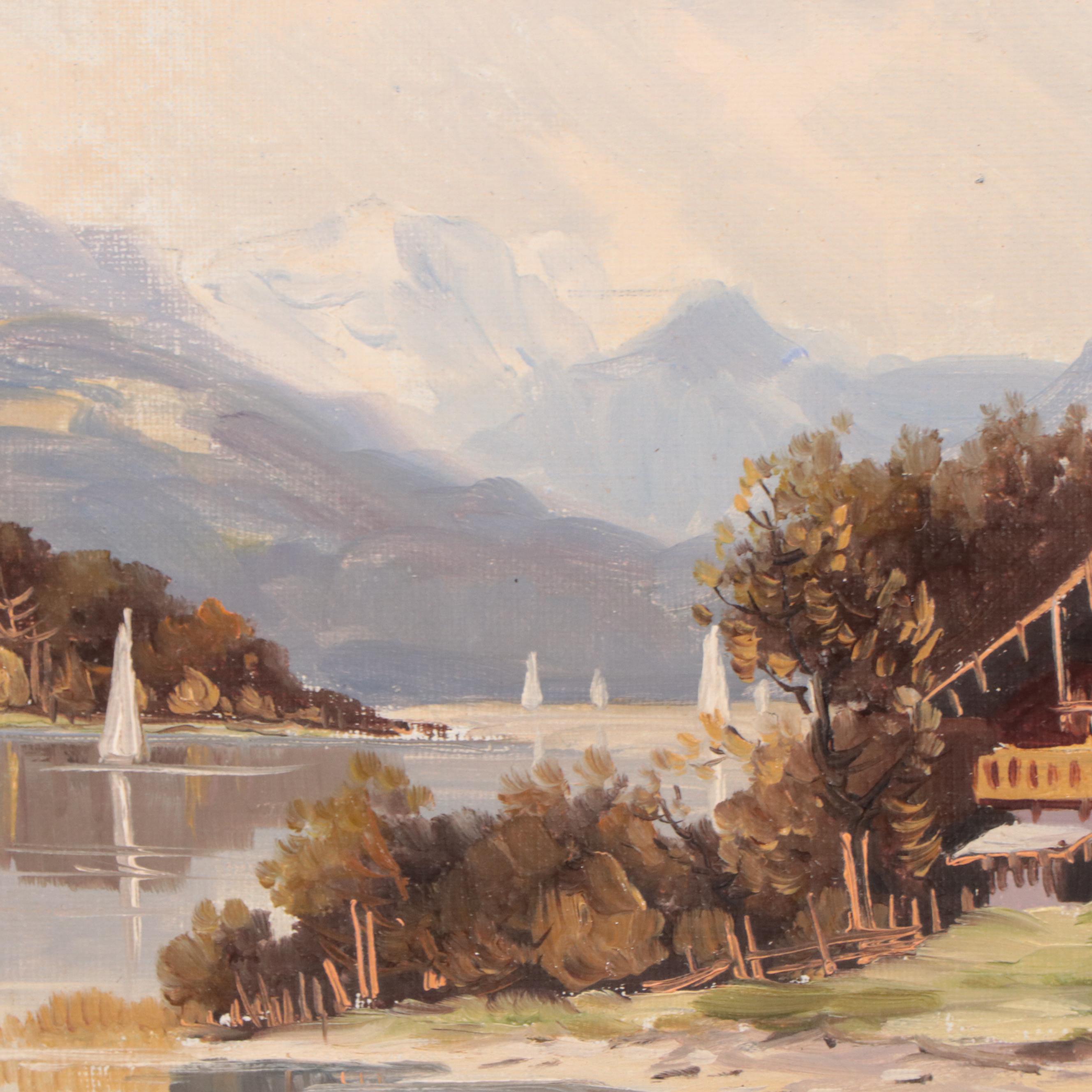 Oil Painting of Mountainous Landscape