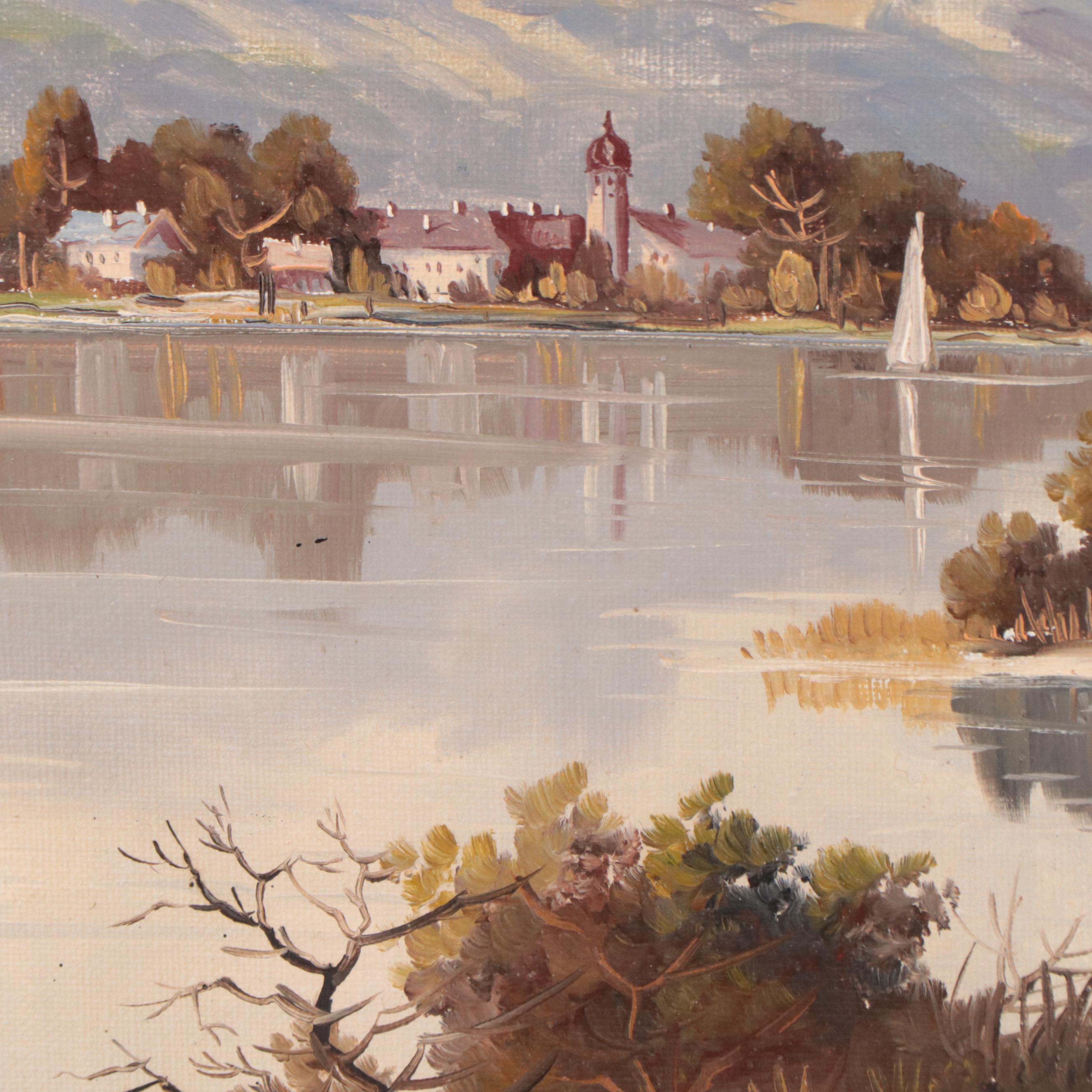 Oil Painting of Mountainous Landscape