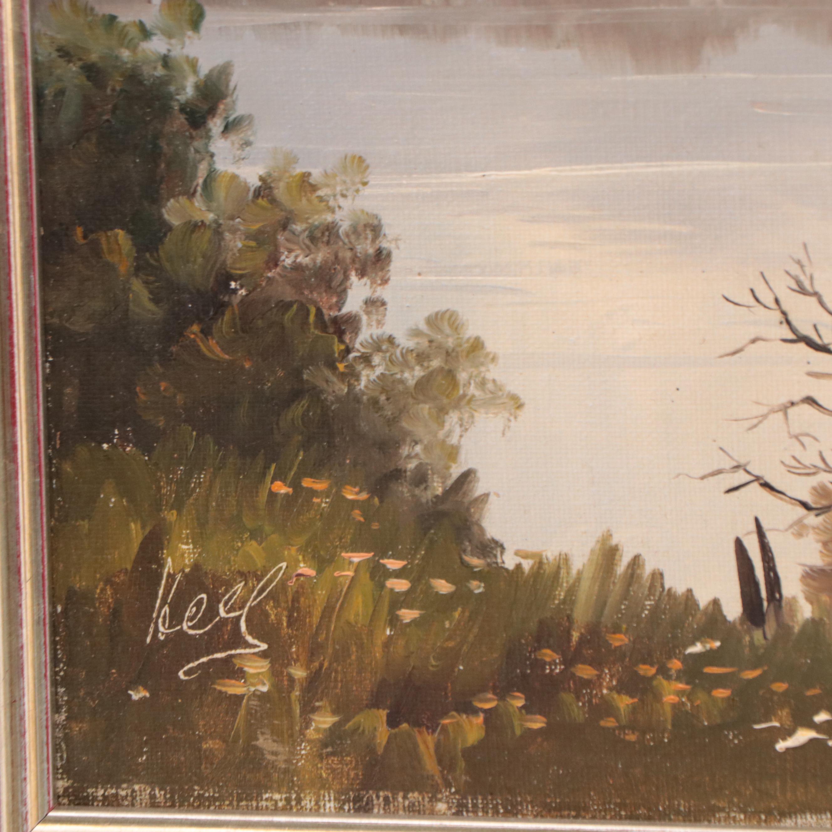 Oil Painting of Mountainous Landscape