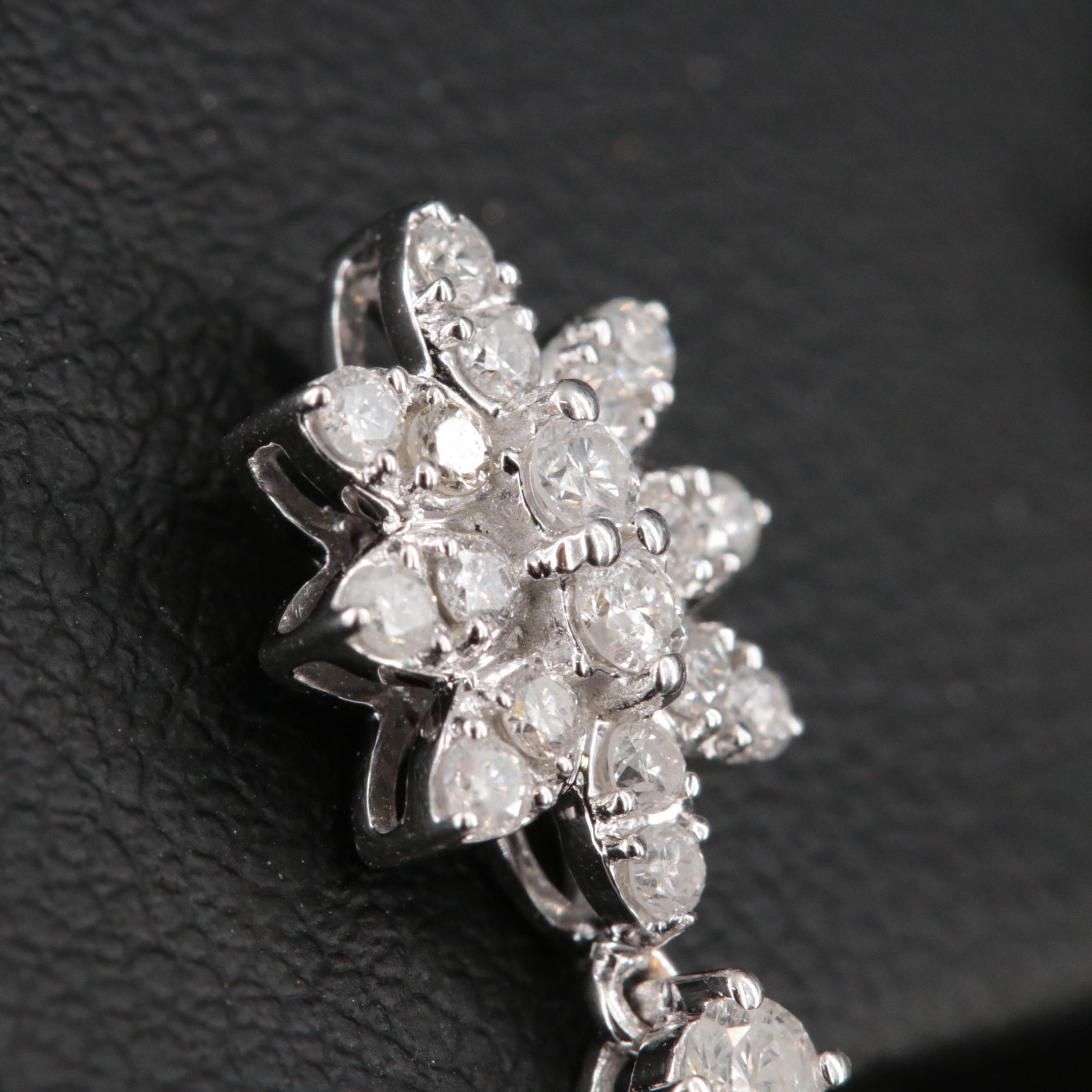 14K Emerald and Diamond Earrings