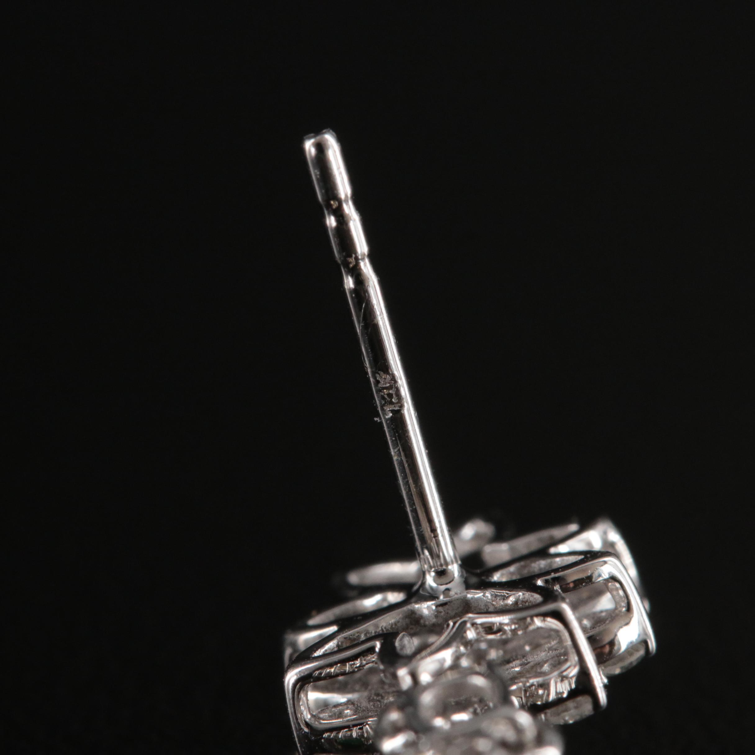 14K Emerald and Diamond Earrings