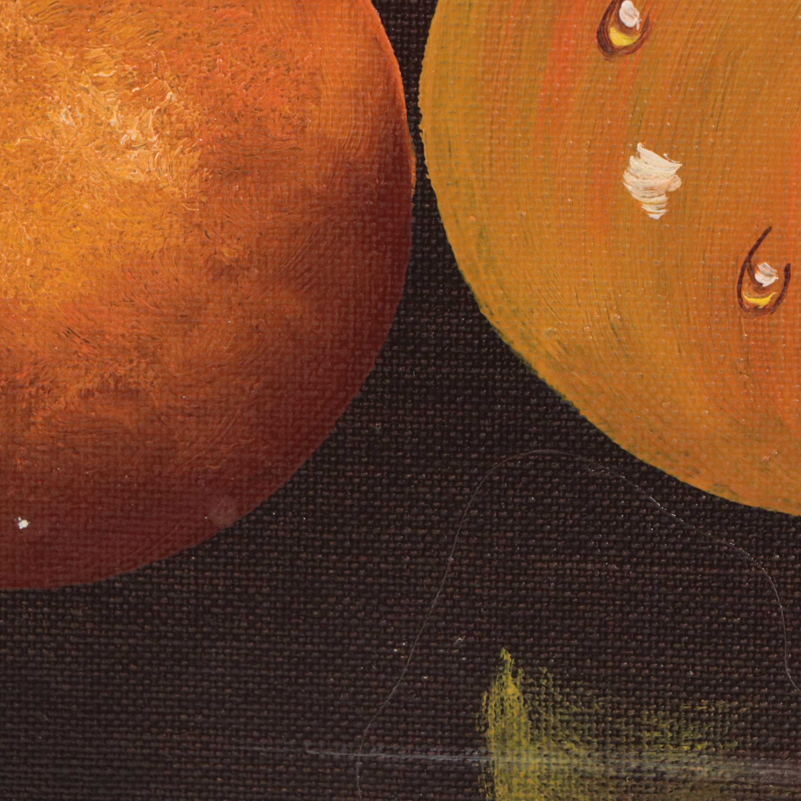 Antonio Gusini Oil Painting of Fruit Still Life