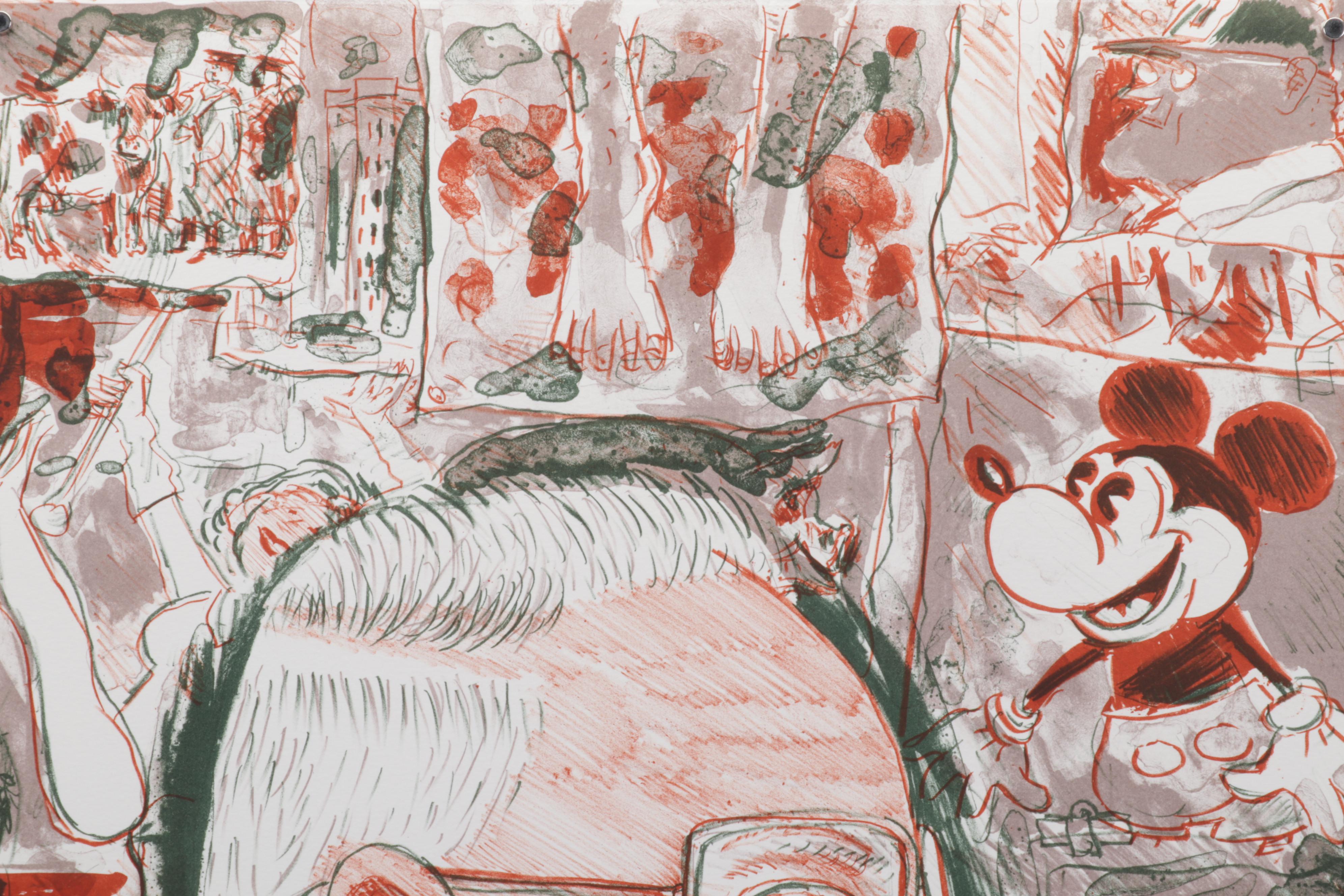 Sidney Chafetz Color Lithograph "Self Portrait," 1987