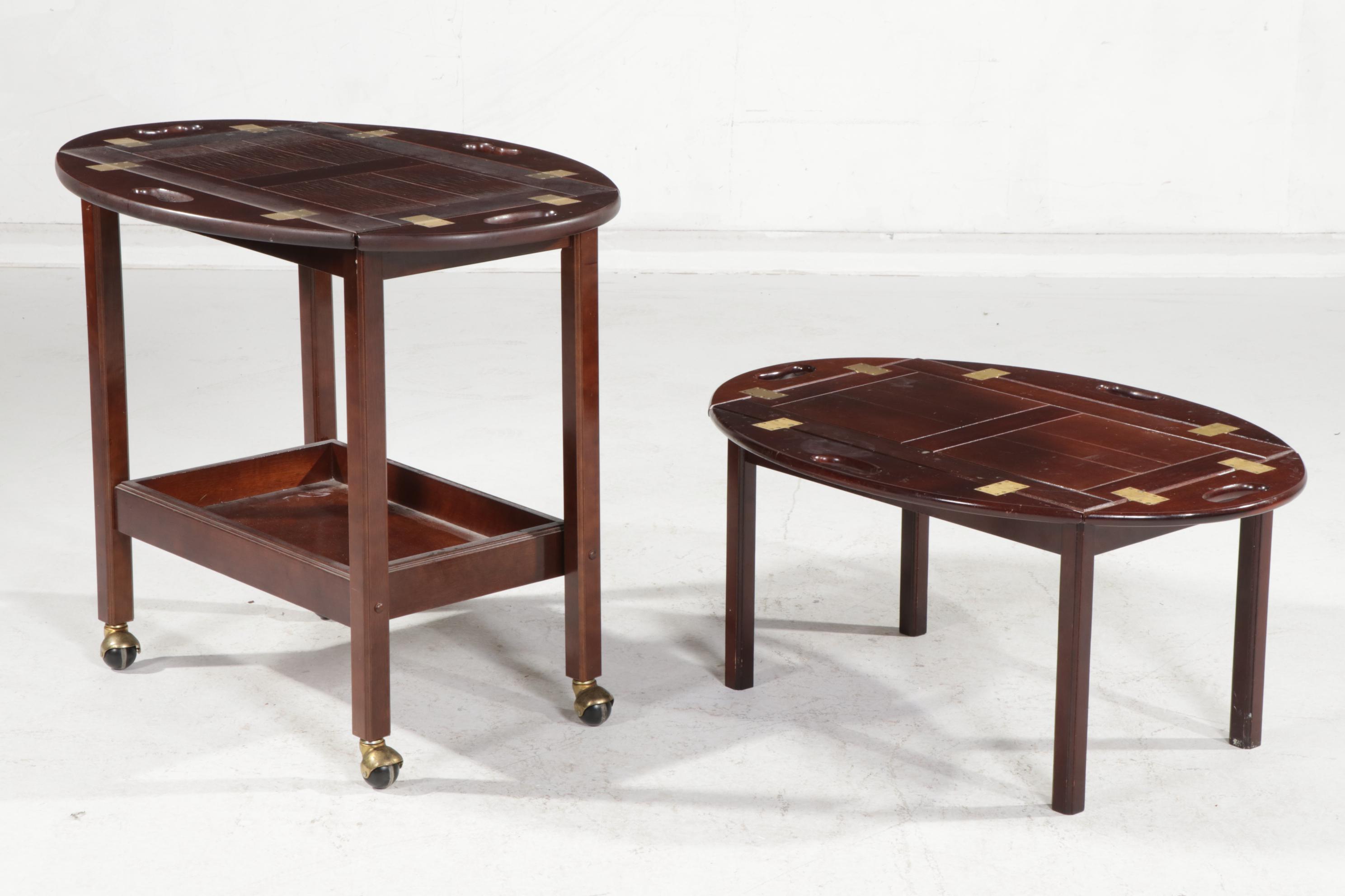 Butler's Tray Top Cart and Coffee Table, Late 20th Century