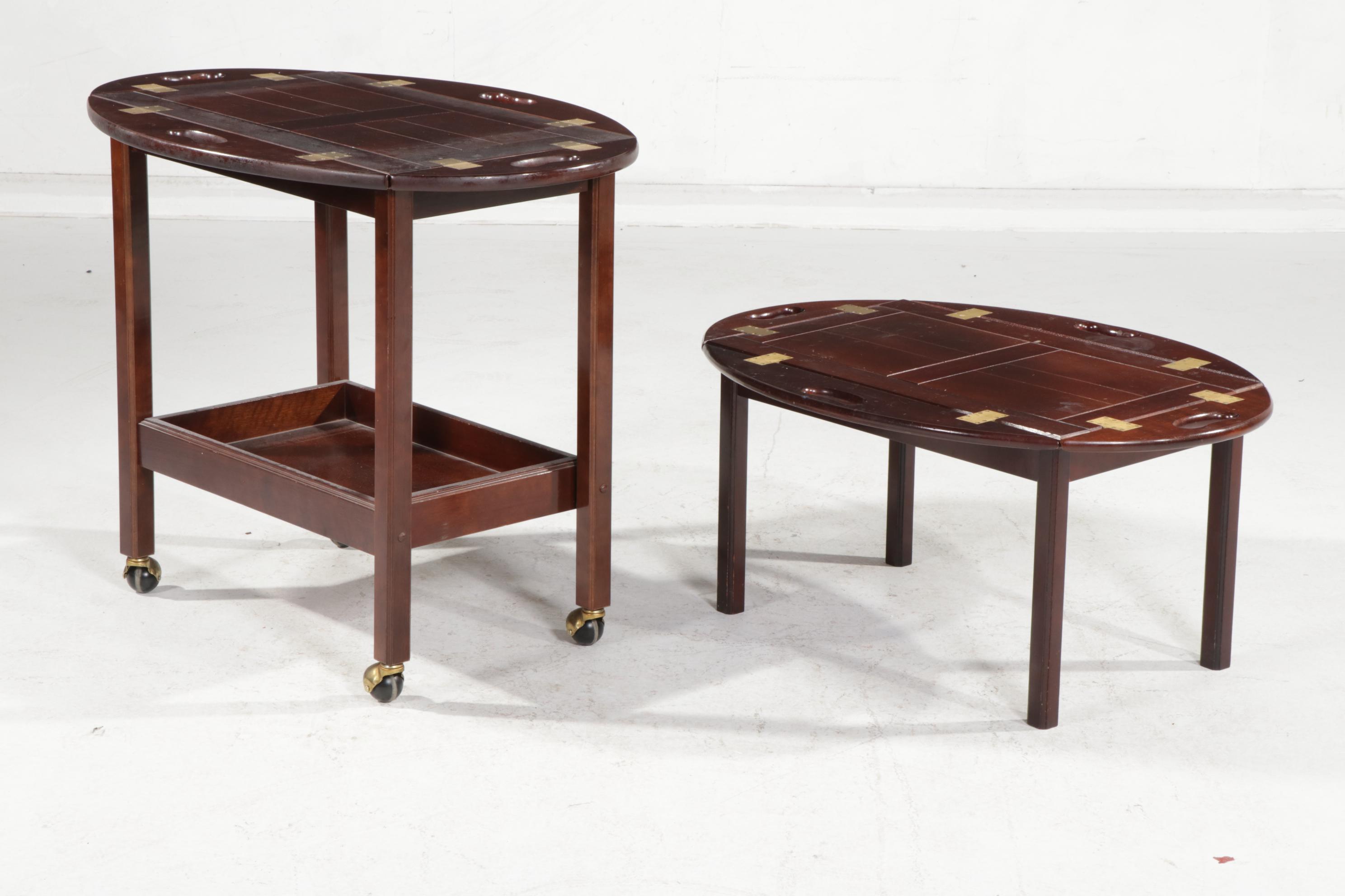 Butler's Tray Top Cart and Coffee Table, Late 20th Century
