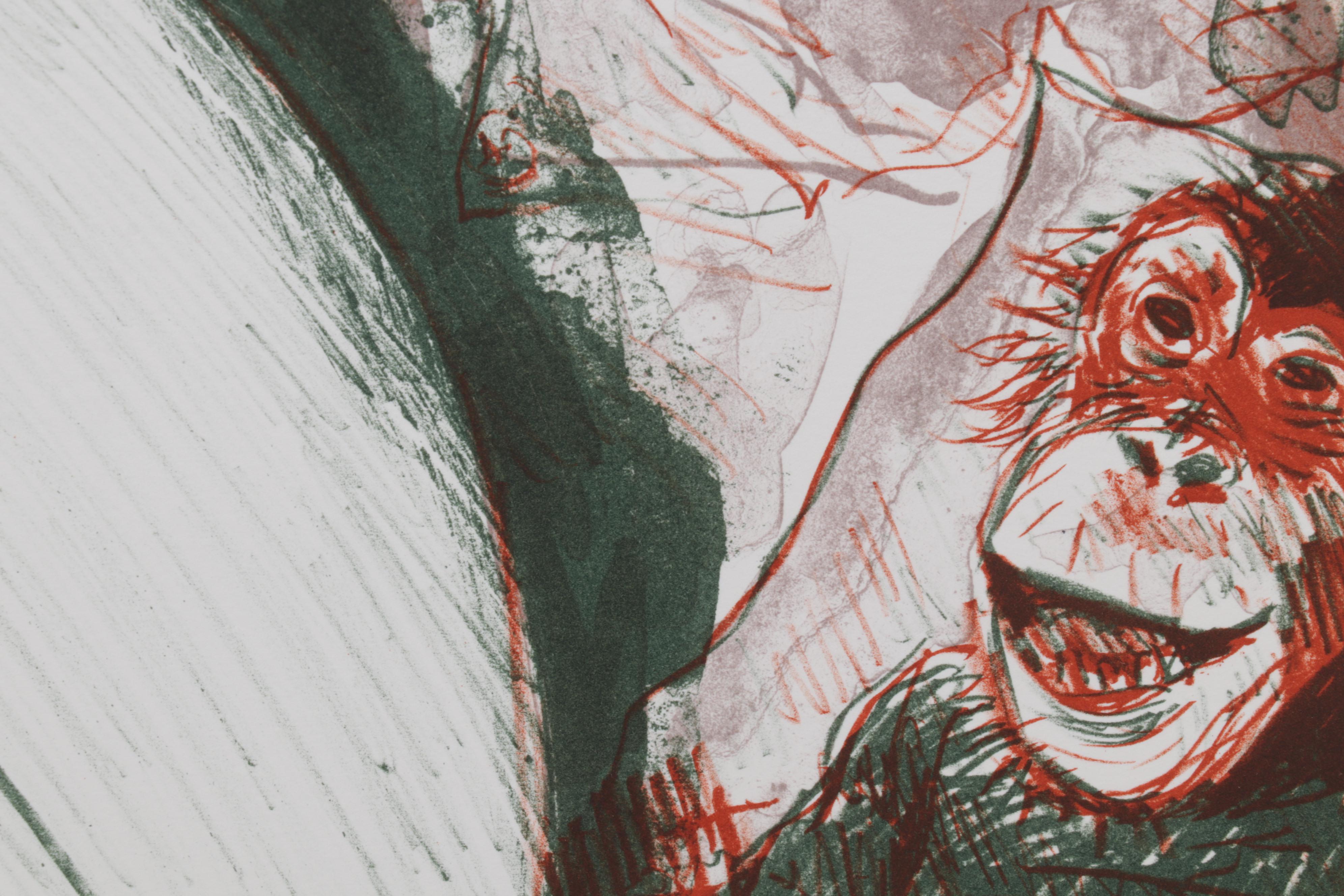 Sidney Chafetz Color Lithograph "Self Portrait," 1987