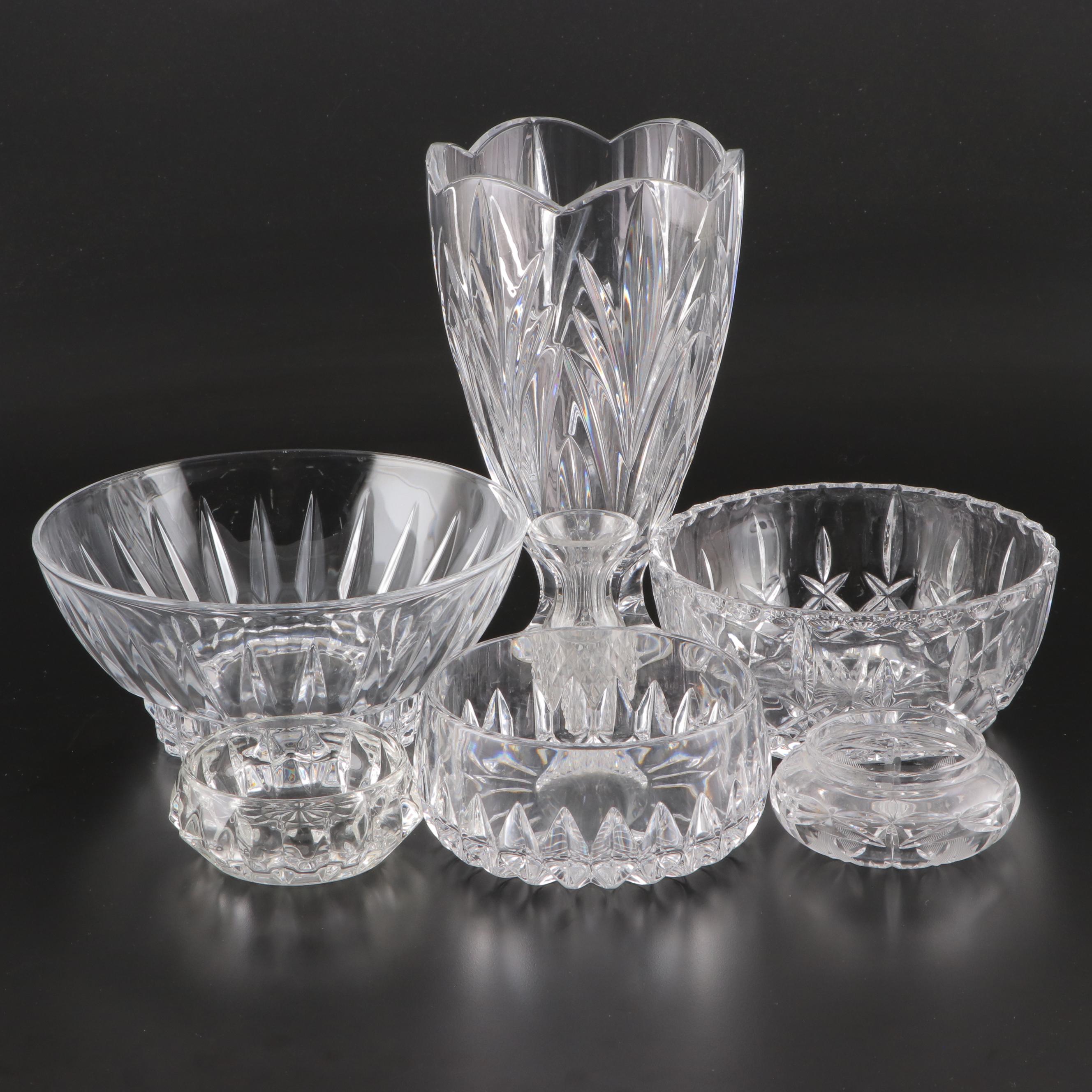Cut Crystal Vases and Bowls