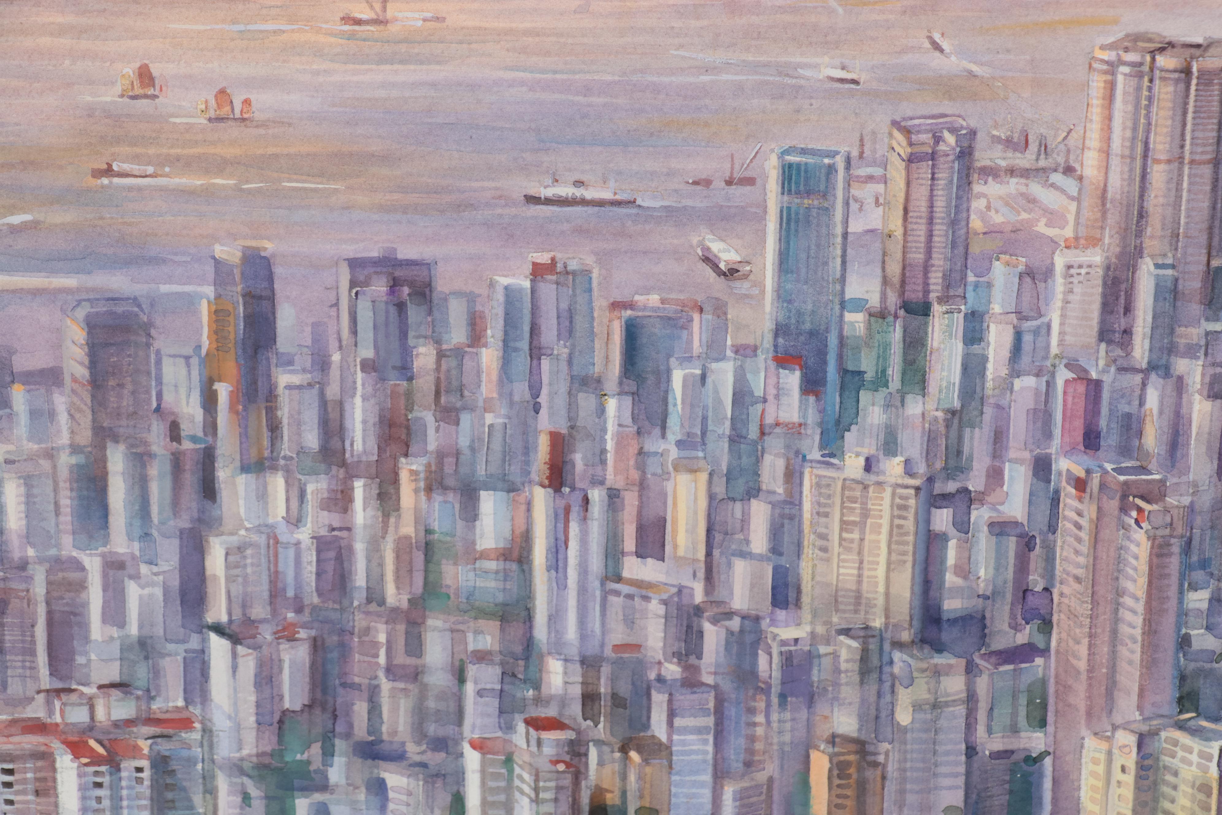 Metropolitan Bay Area Landscape Watercolor Painting