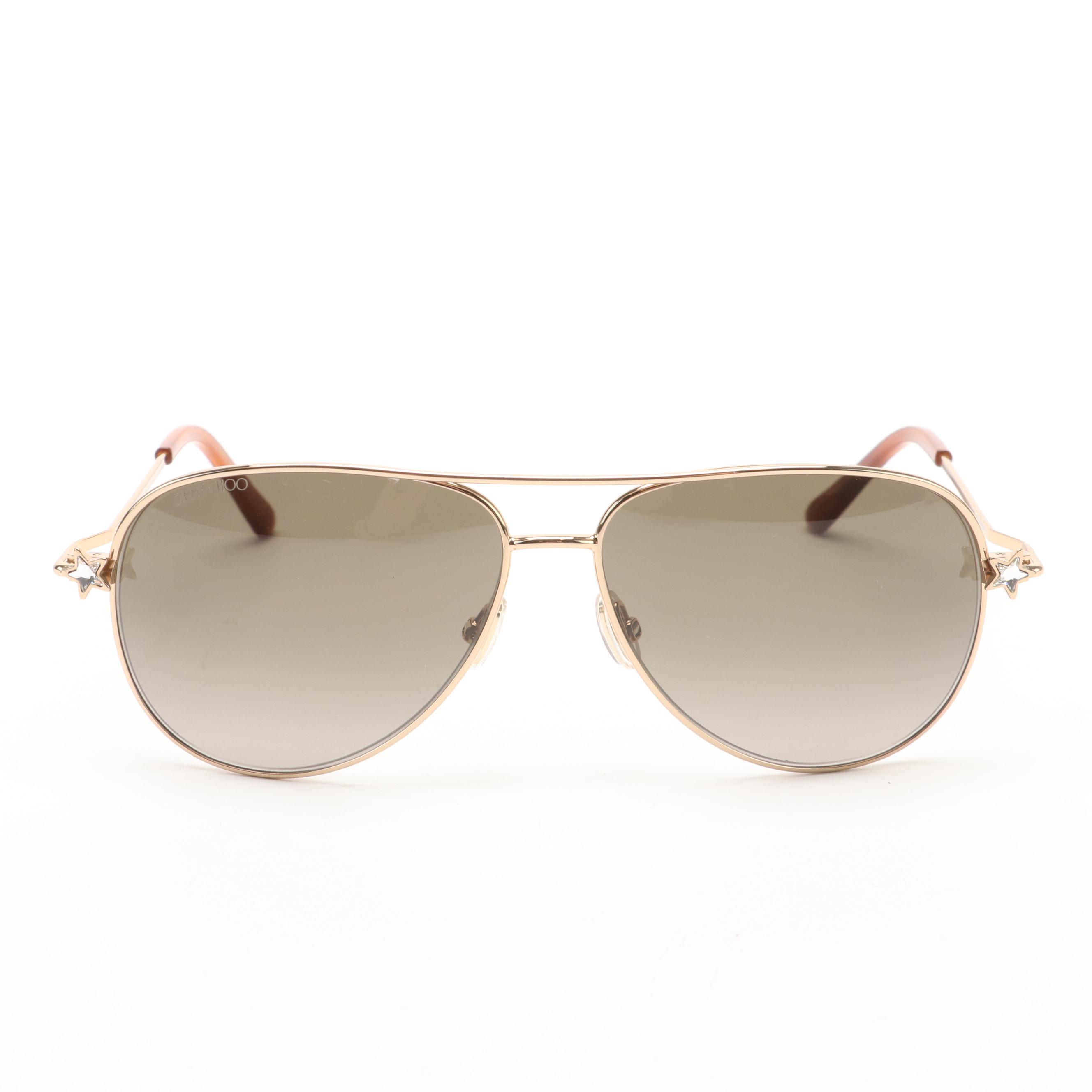 Jimmy Choo SANSA/S Aviator Sunglasses with Case