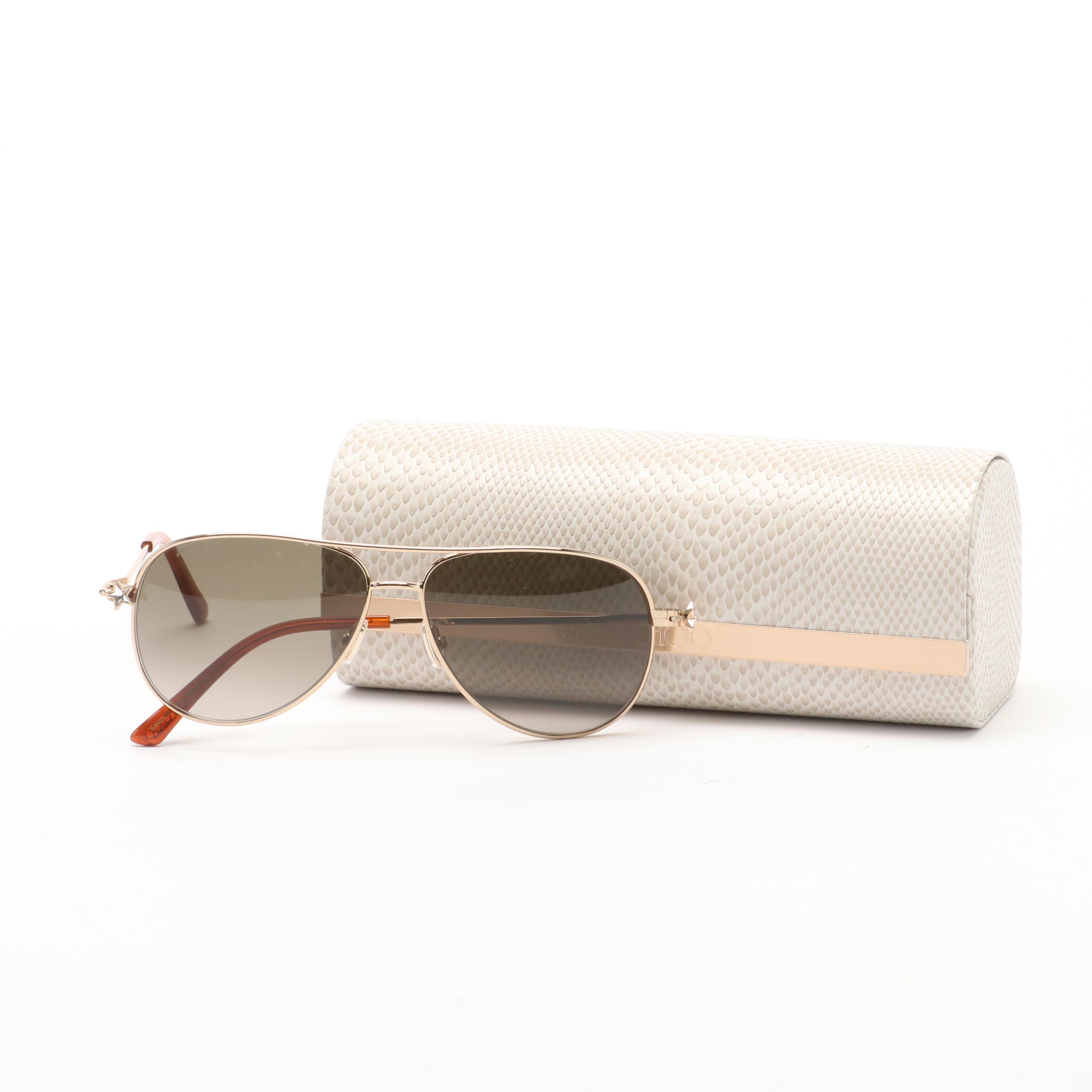 Jimmy Choo SANSA/S Aviator Sunglasses with Case