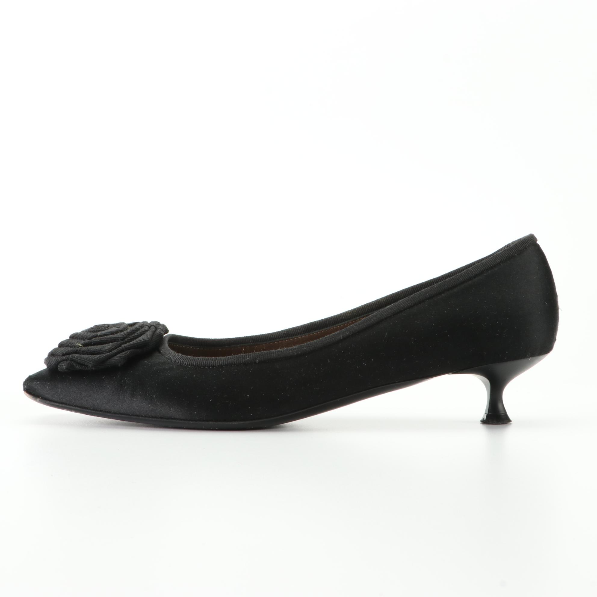 Salvatore Ferragamo Satin Rosette Pumps