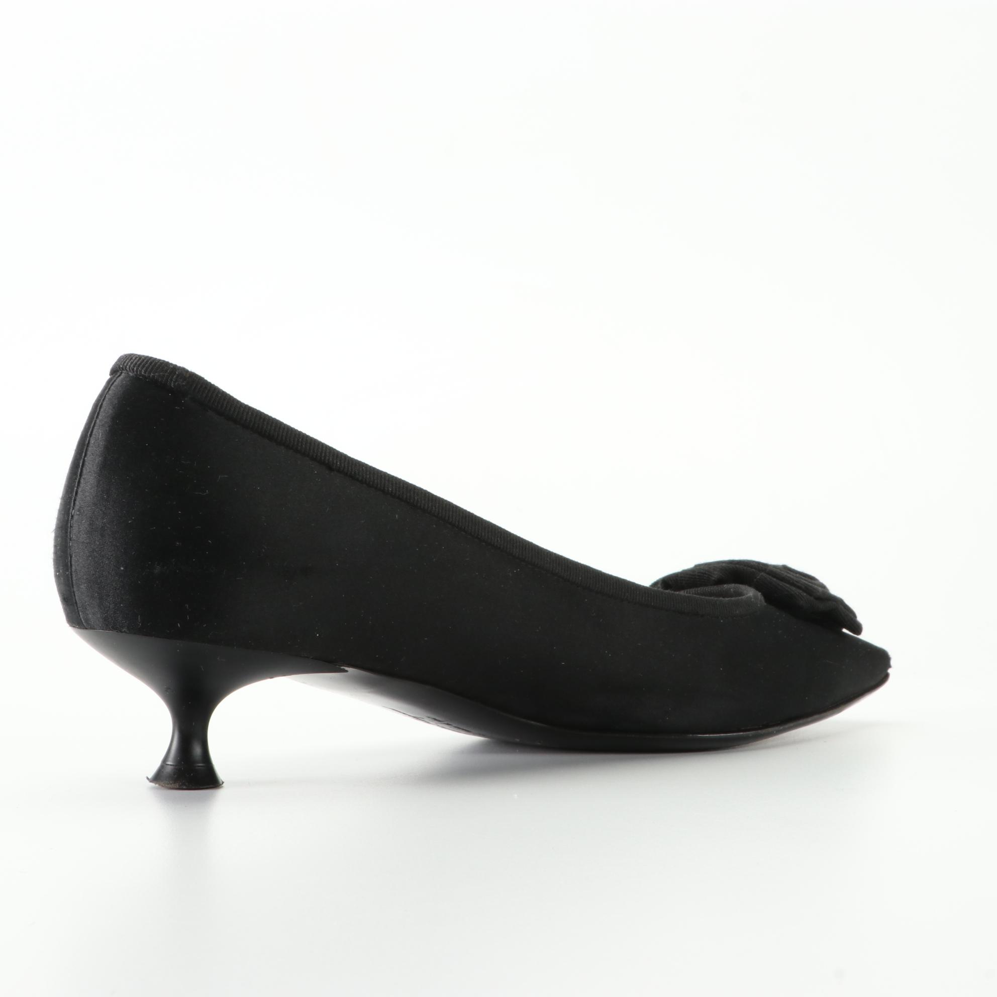 Salvatore Ferragamo Satin Rosette Pumps