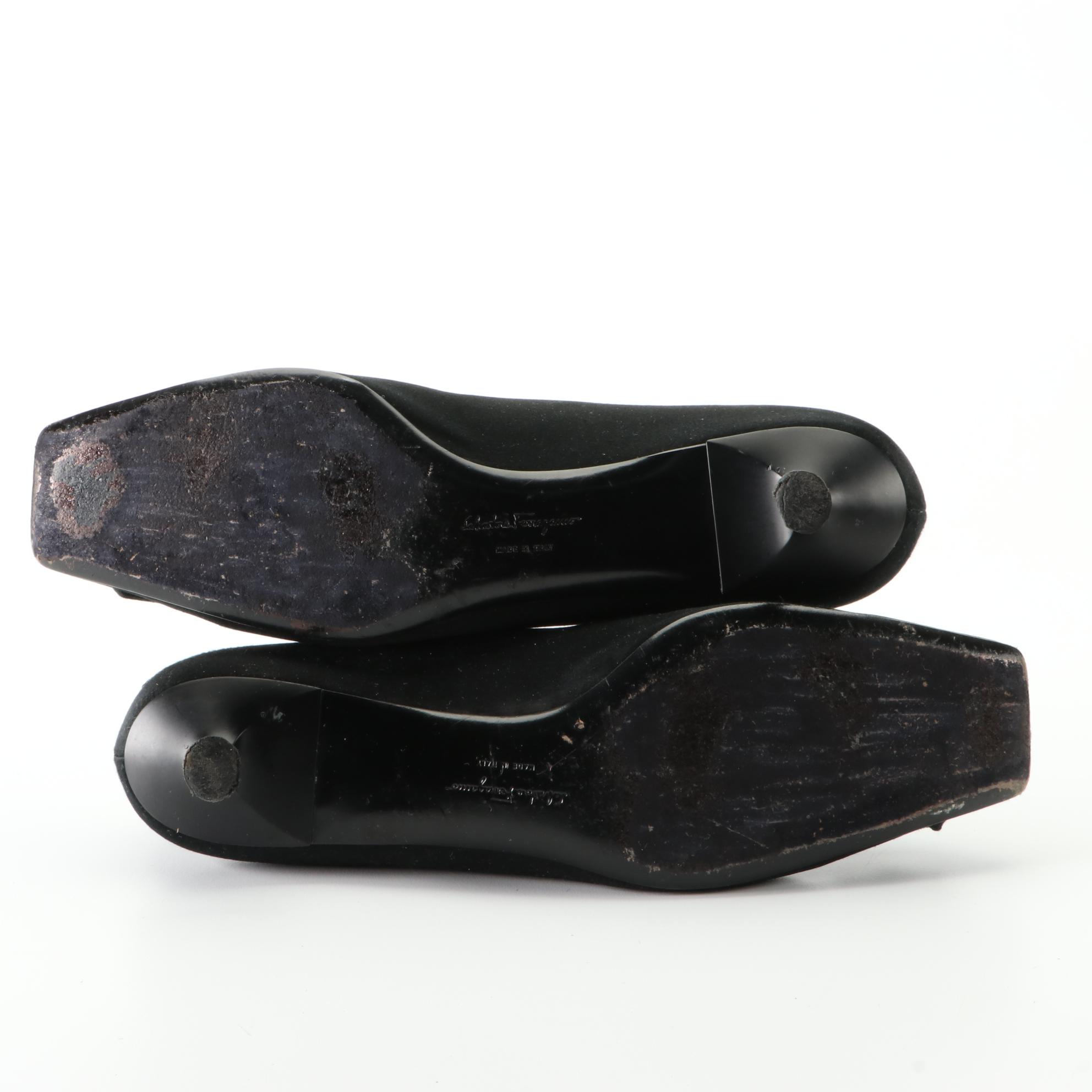 Salvatore Ferragamo Satin Rosette Pumps