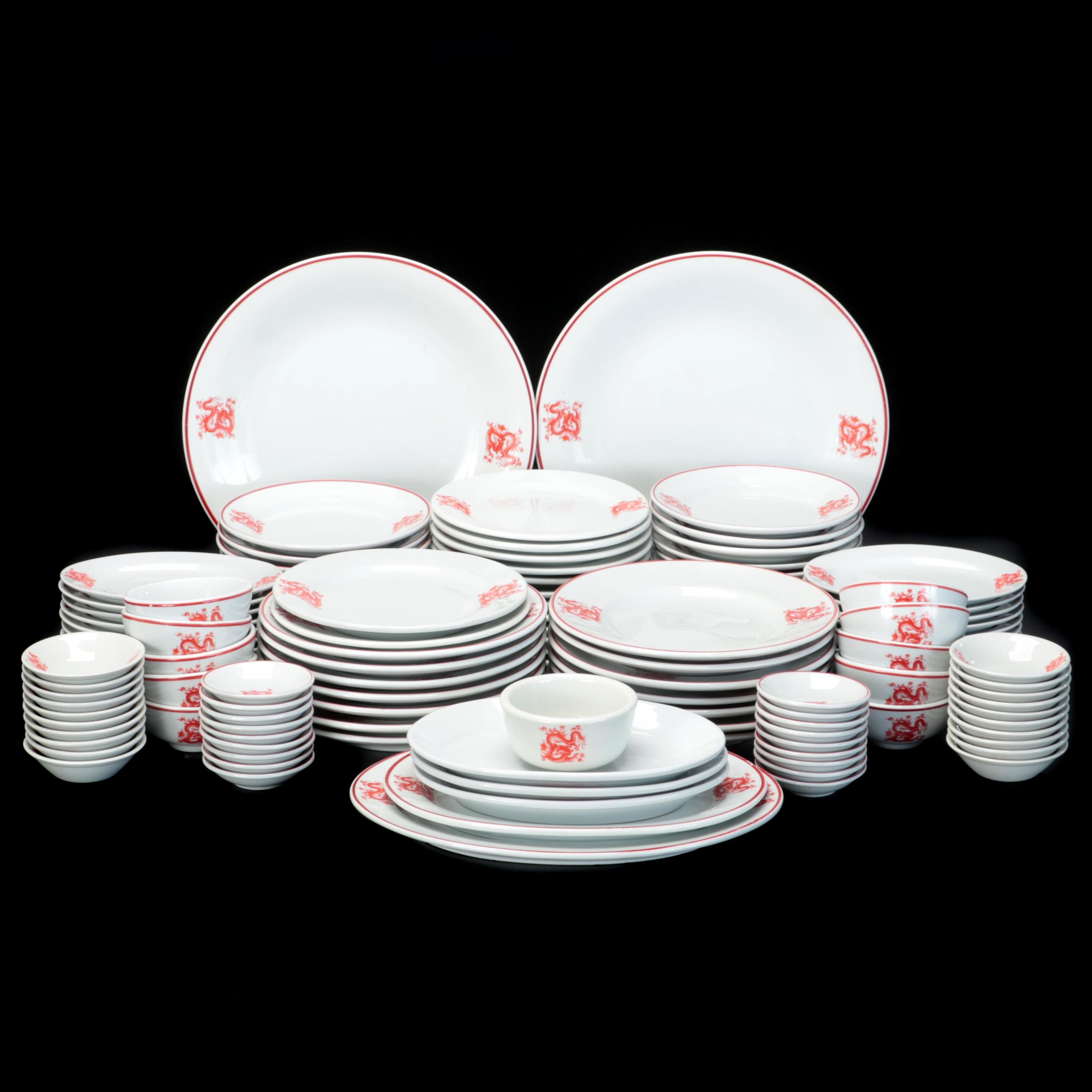 Darchung China Red Dragon Themed Restaurant Ware