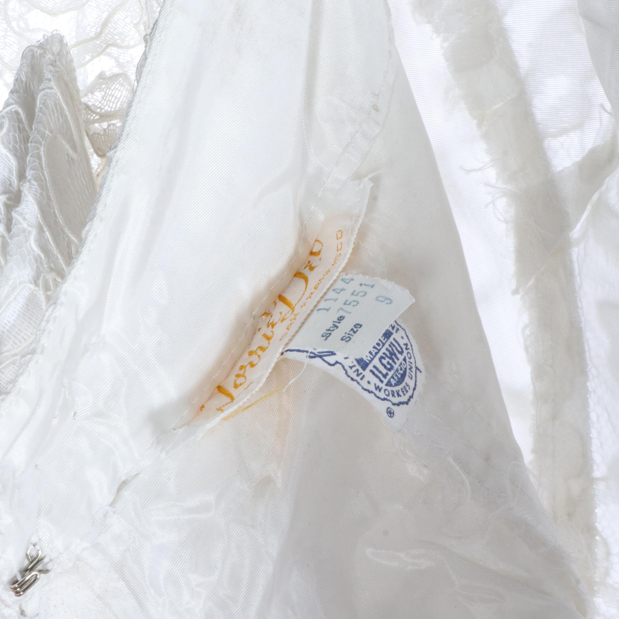 Lorrie Deb Debutante/Wedding Lace Dress with Sweep Train, circa 1970