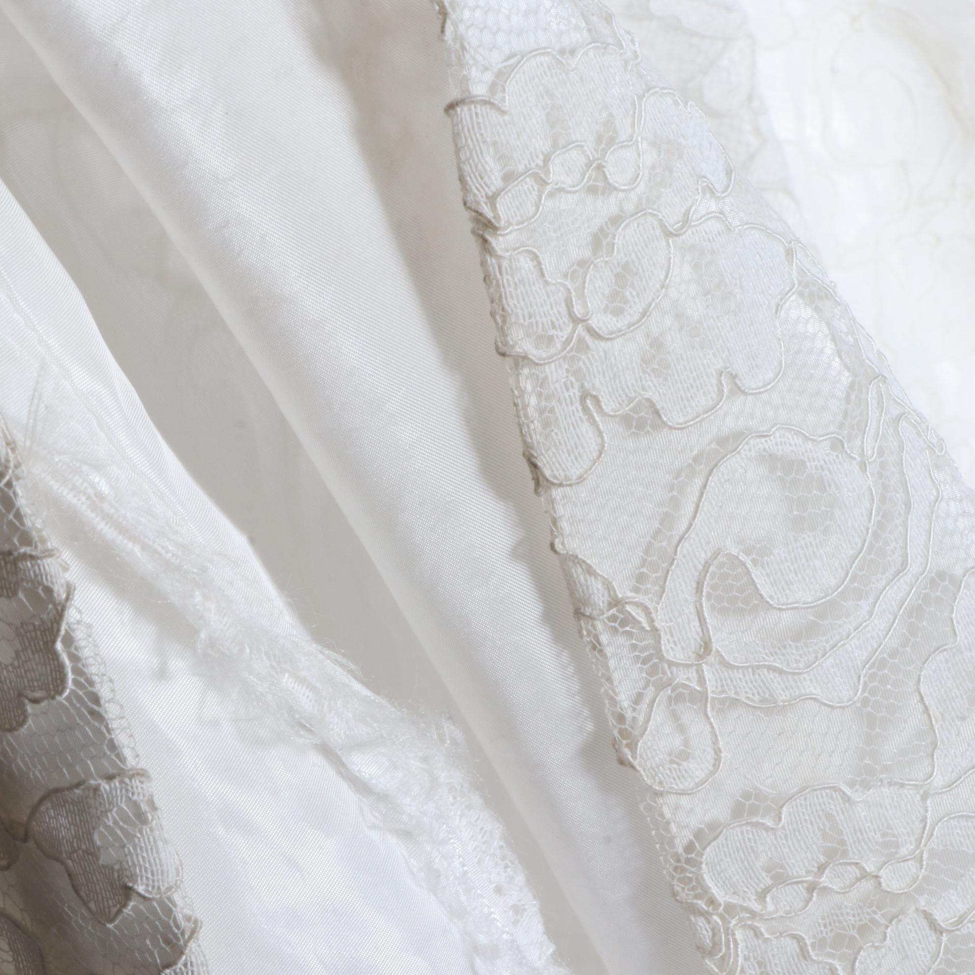 Lorrie Deb Debutante/Wedding Lace Dress with Sweep Train, circa 1970