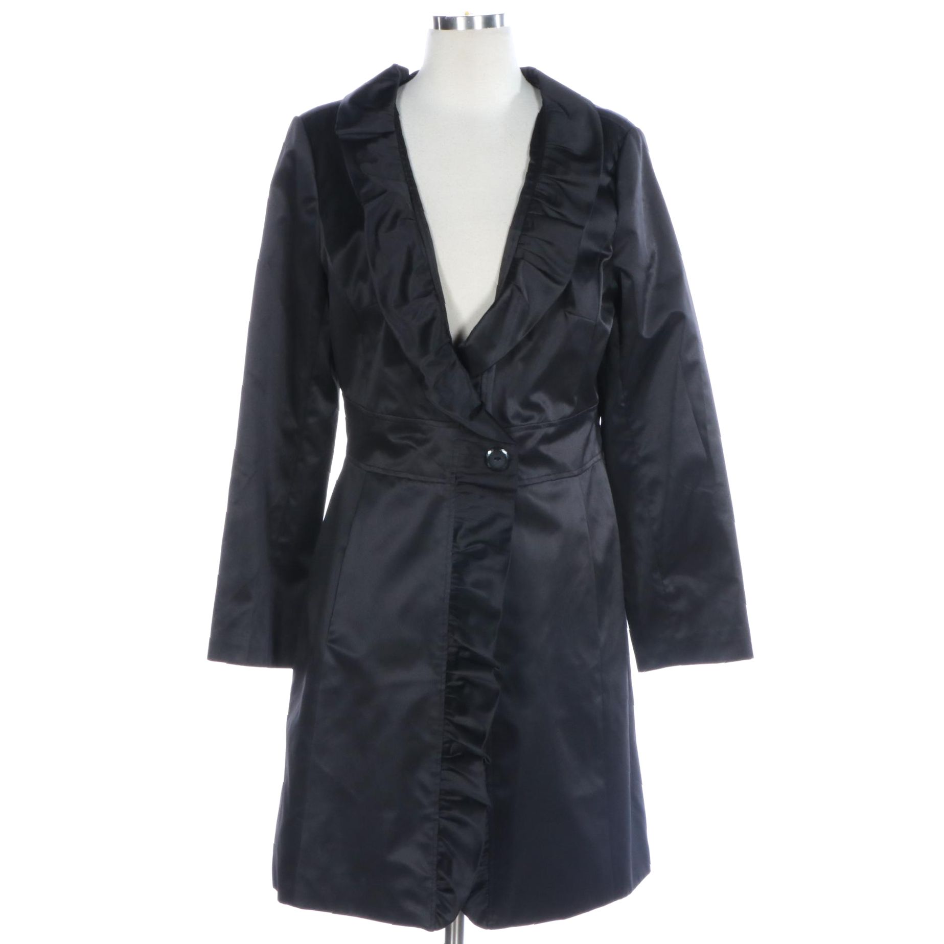 White House Black Market Ruffle Trim Coat