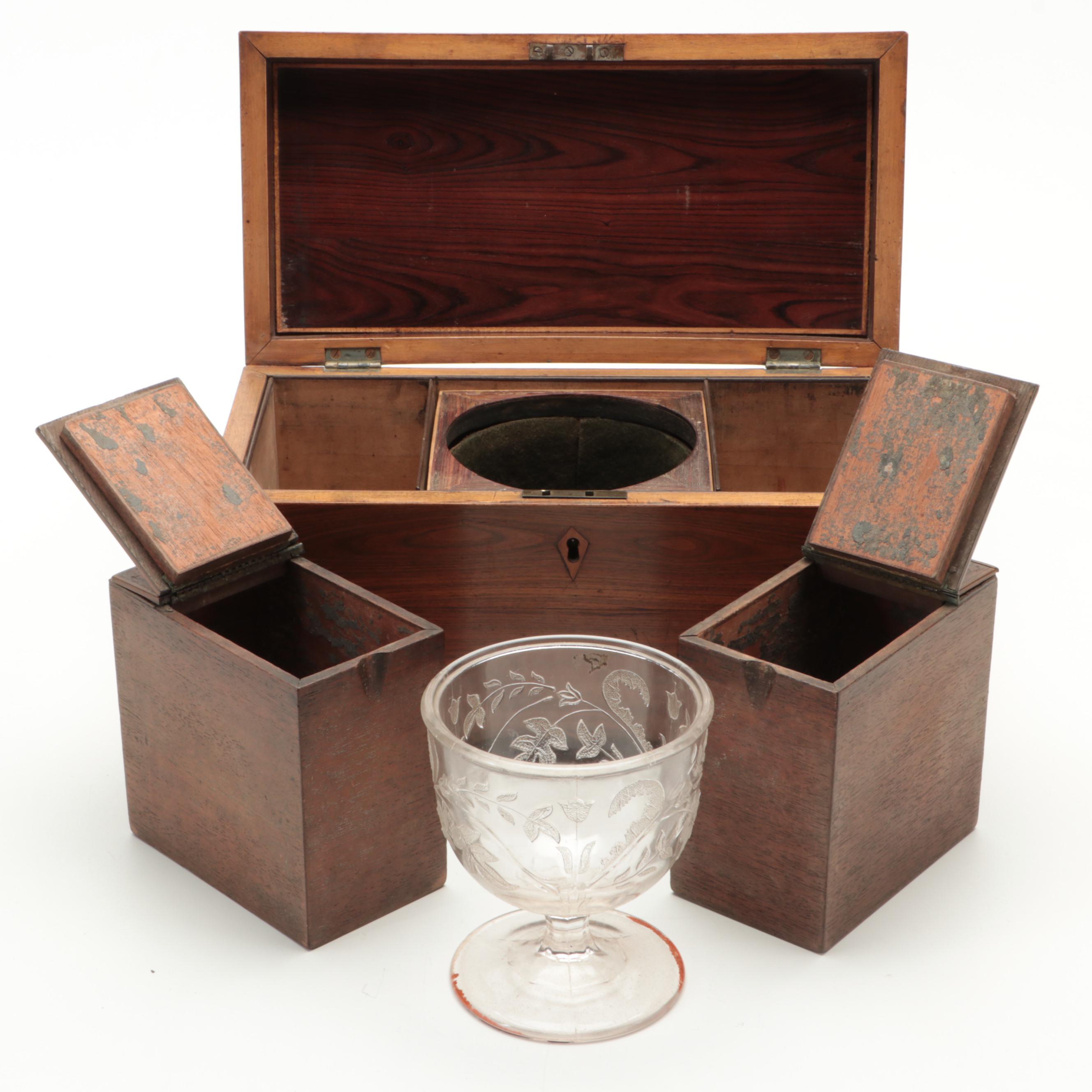 Victorian Rosewood Tea Caddy, Mid to Late 19th Century