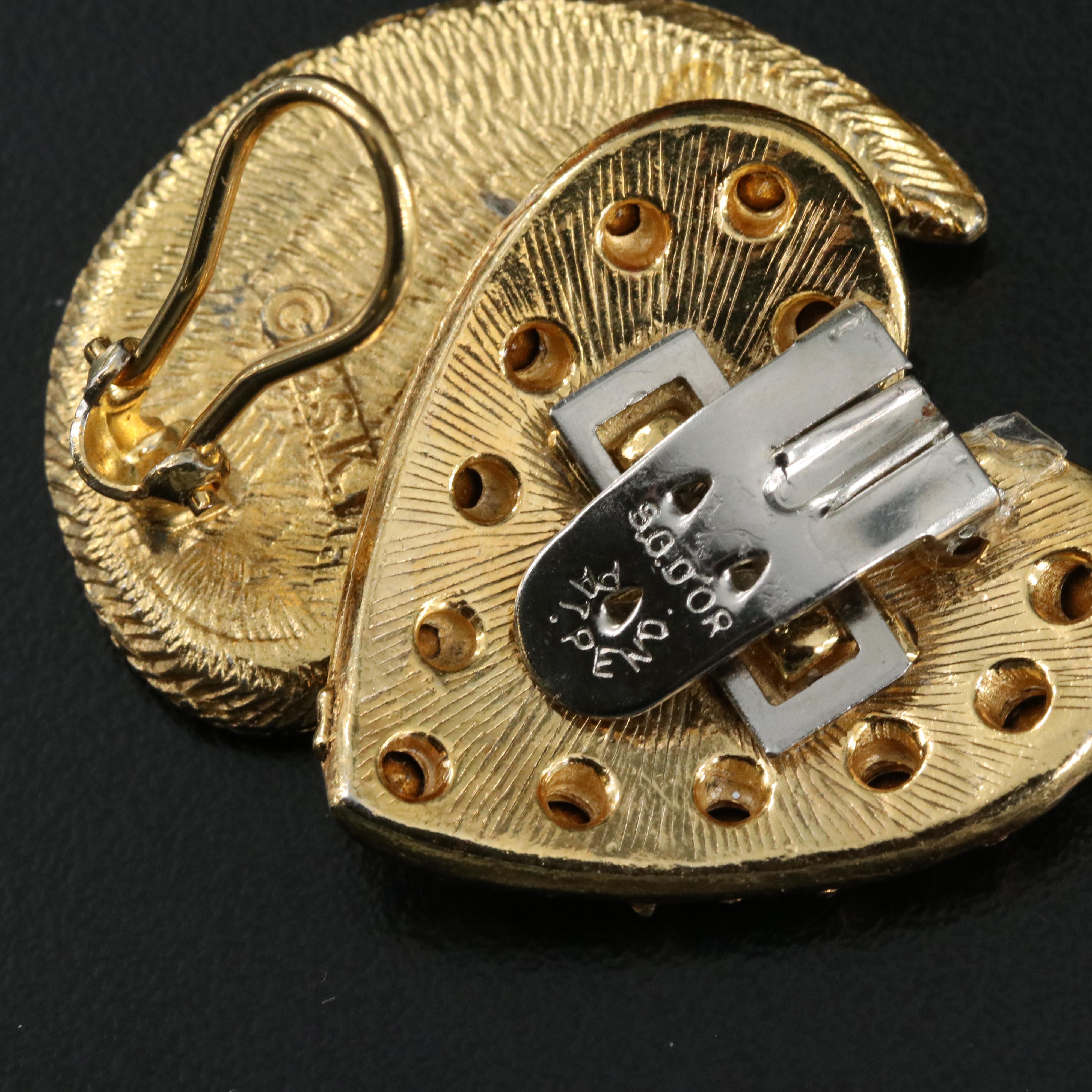 Vintage Dress Clips and Shoe Clips Including Rhinestone and Mother-of-Pearl