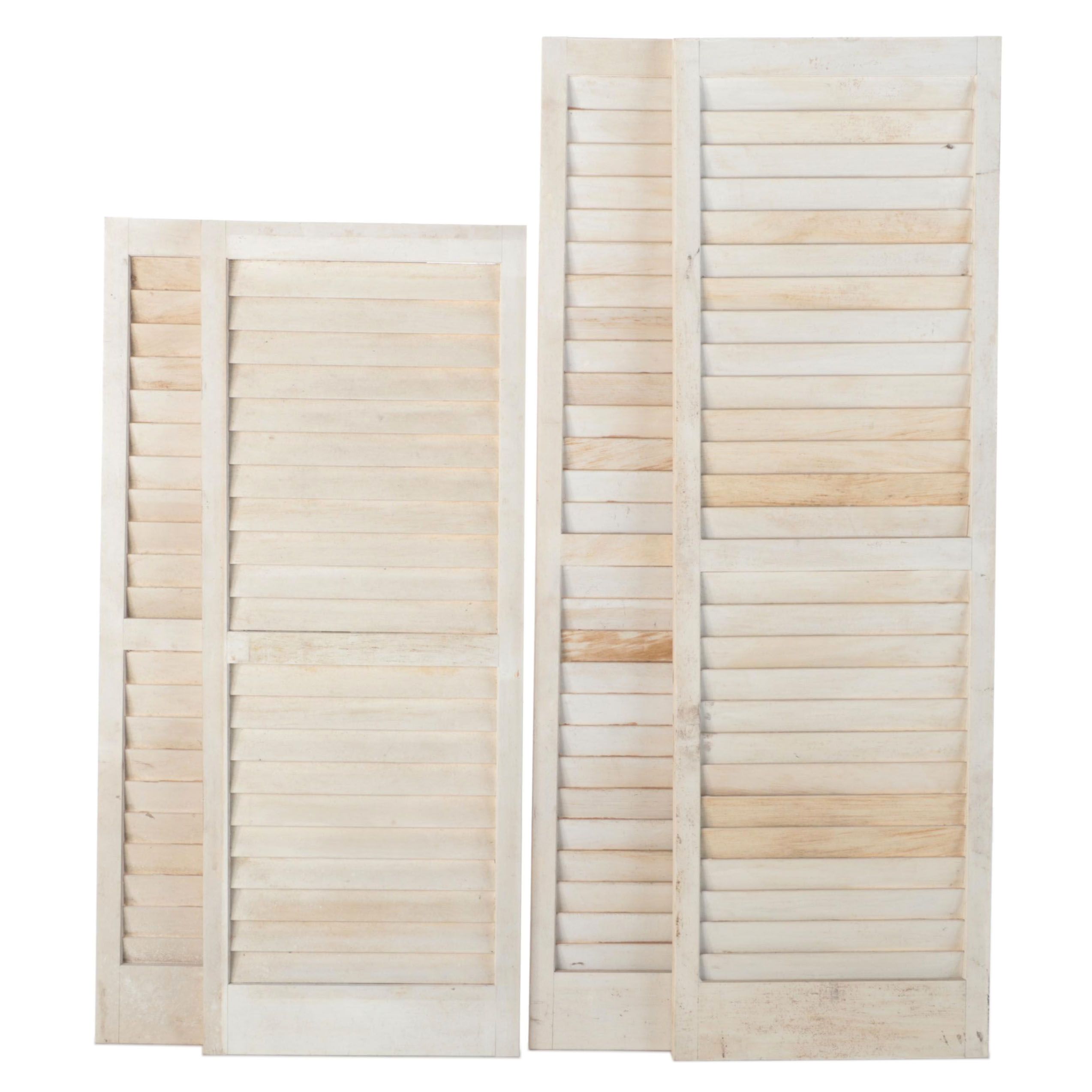 White Painted Wooden Window Shutters
