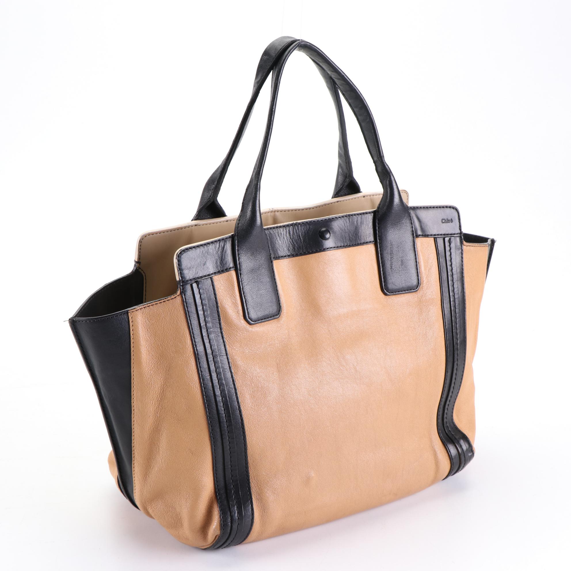 Chloé Alison Tote Bag in Bicolor Goatskin and Calfskin Leather