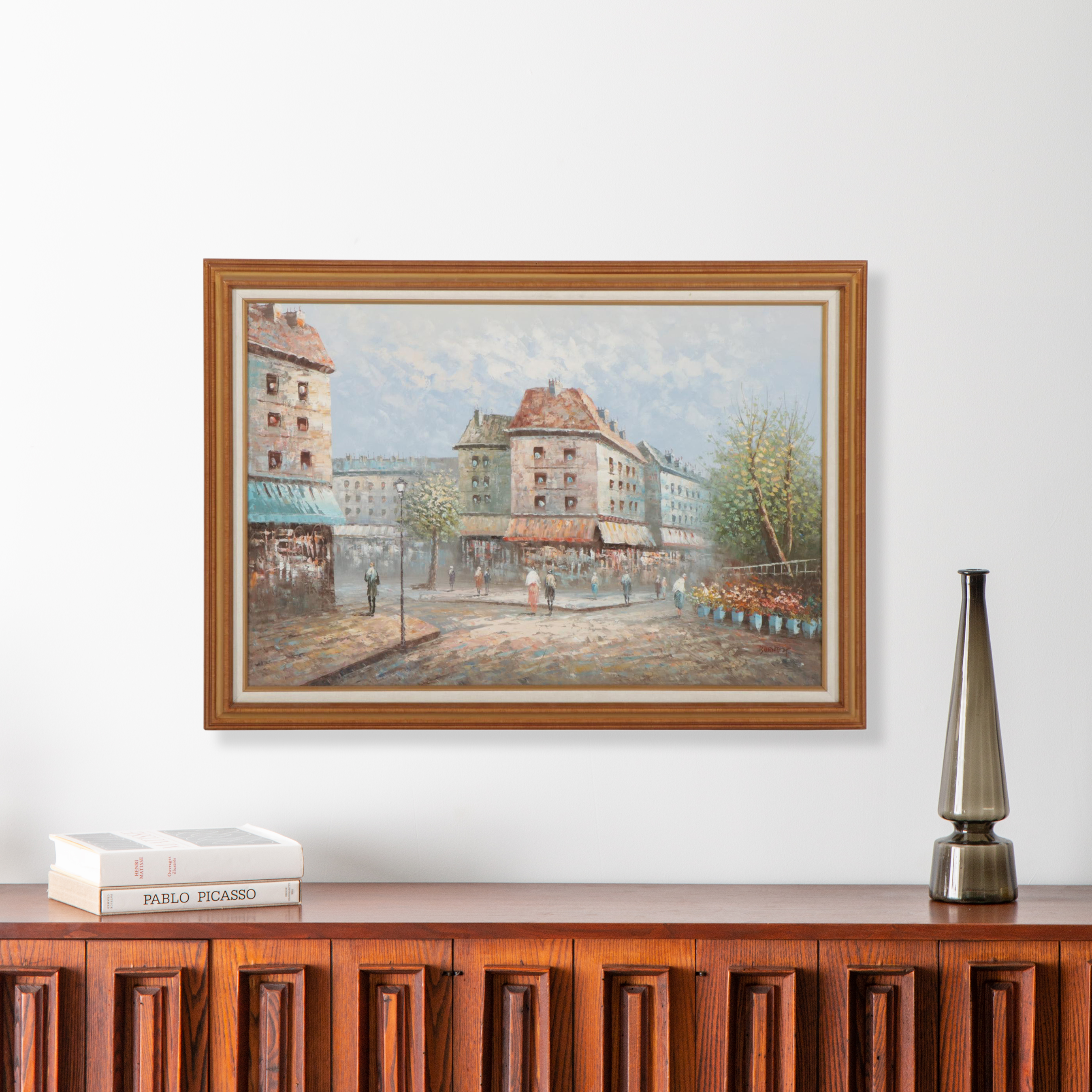 European City Street Oil Painting, 21st Century