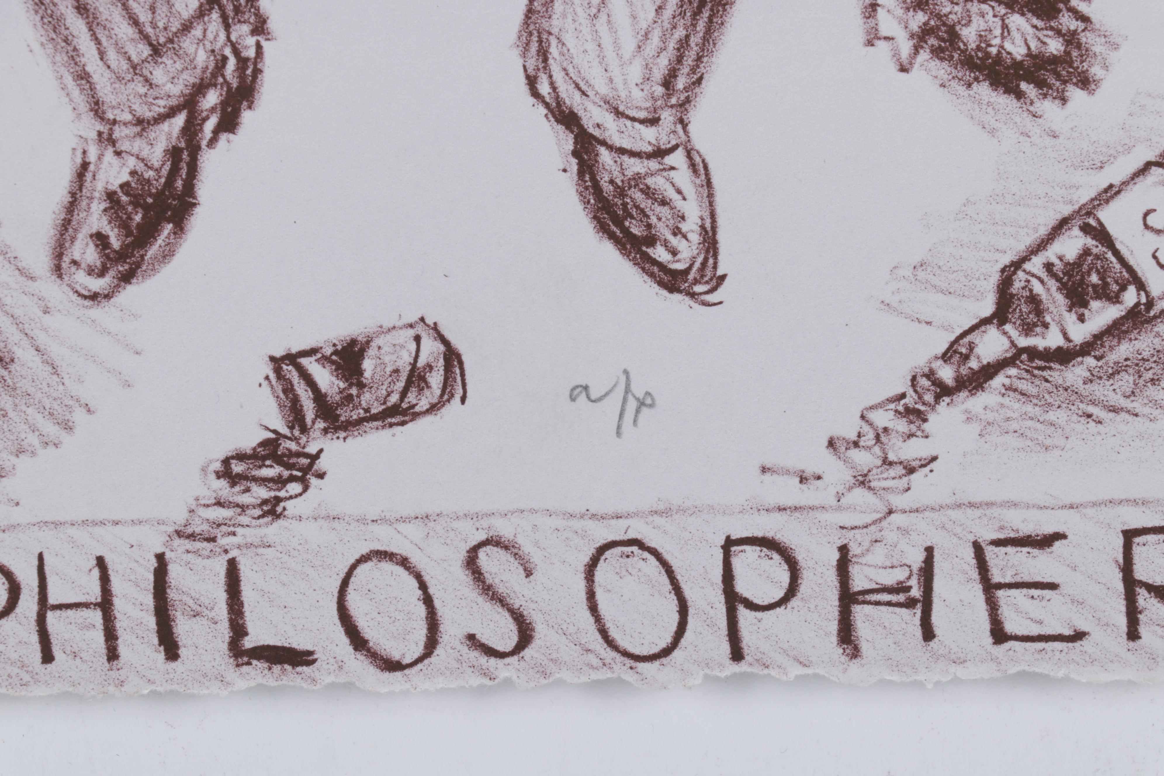 Sidney Chafetz Lithograph With Appliqué "Jesus is My Philosopher & Babes," 2009