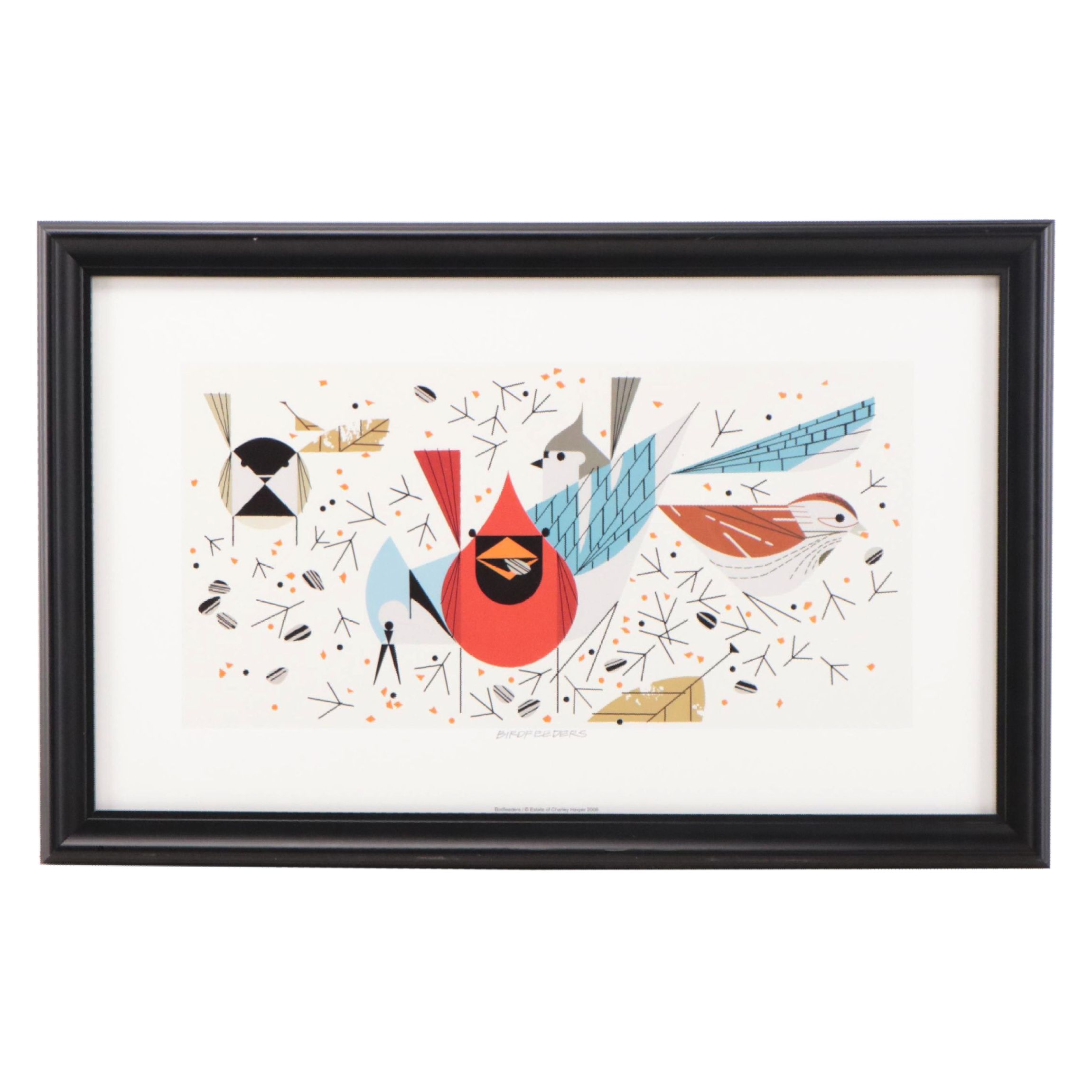 Offset Lithograph After Charley Harper "Birdfeeders," 2008